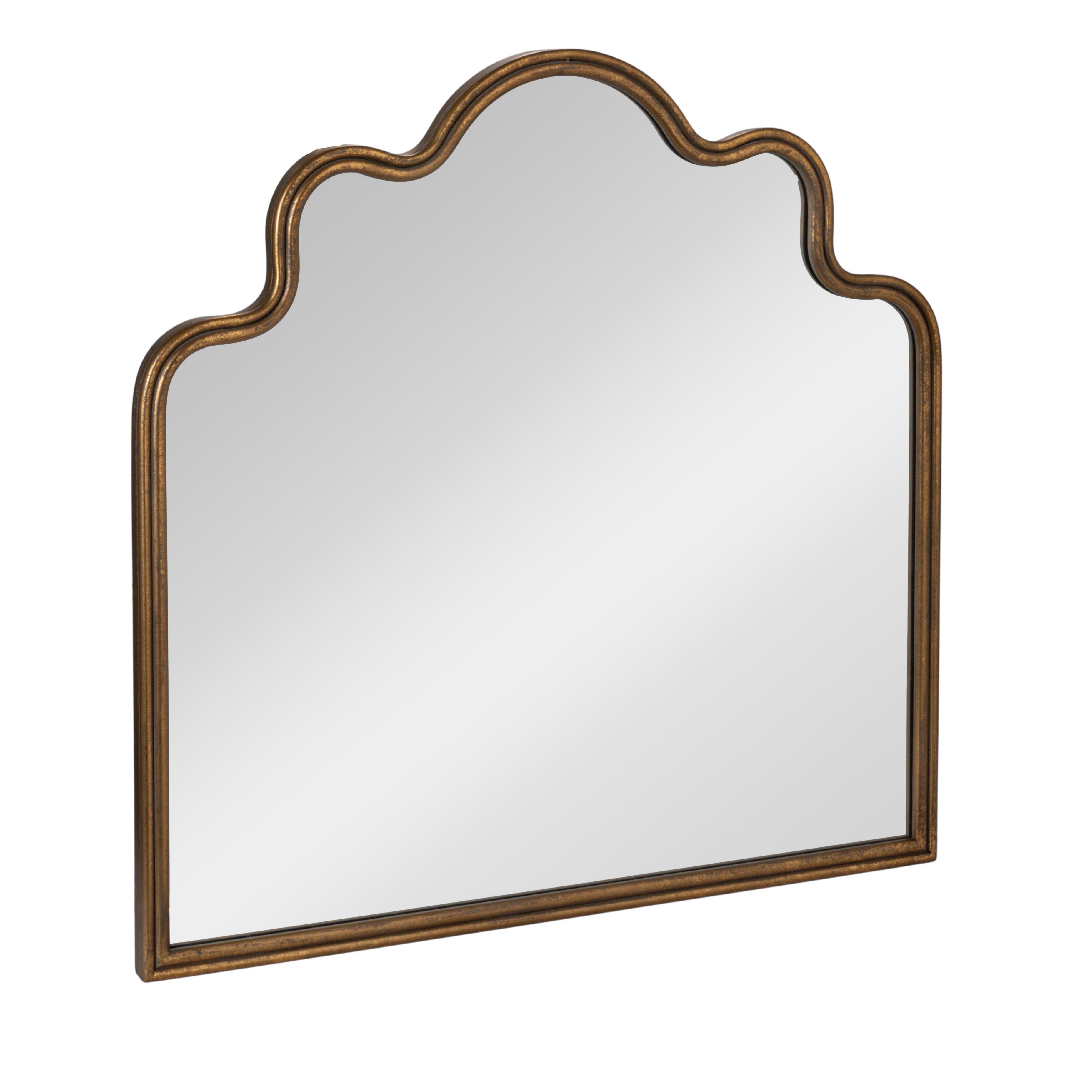 Storied Home Wavy Scalloped Arched Wall Mirror, , large