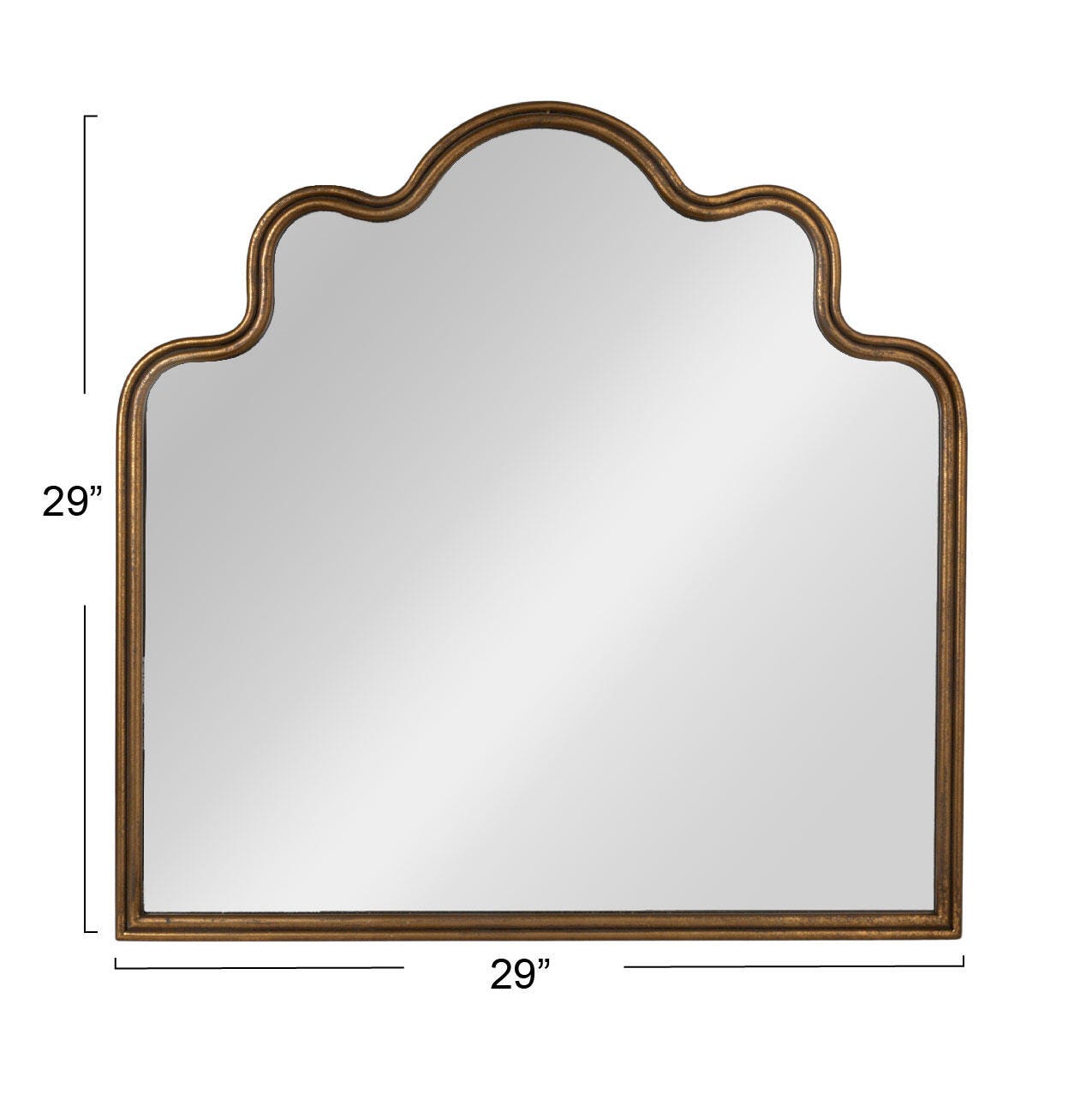 Storied Home Wavy Scalloped Arched Wall Mirror, , large