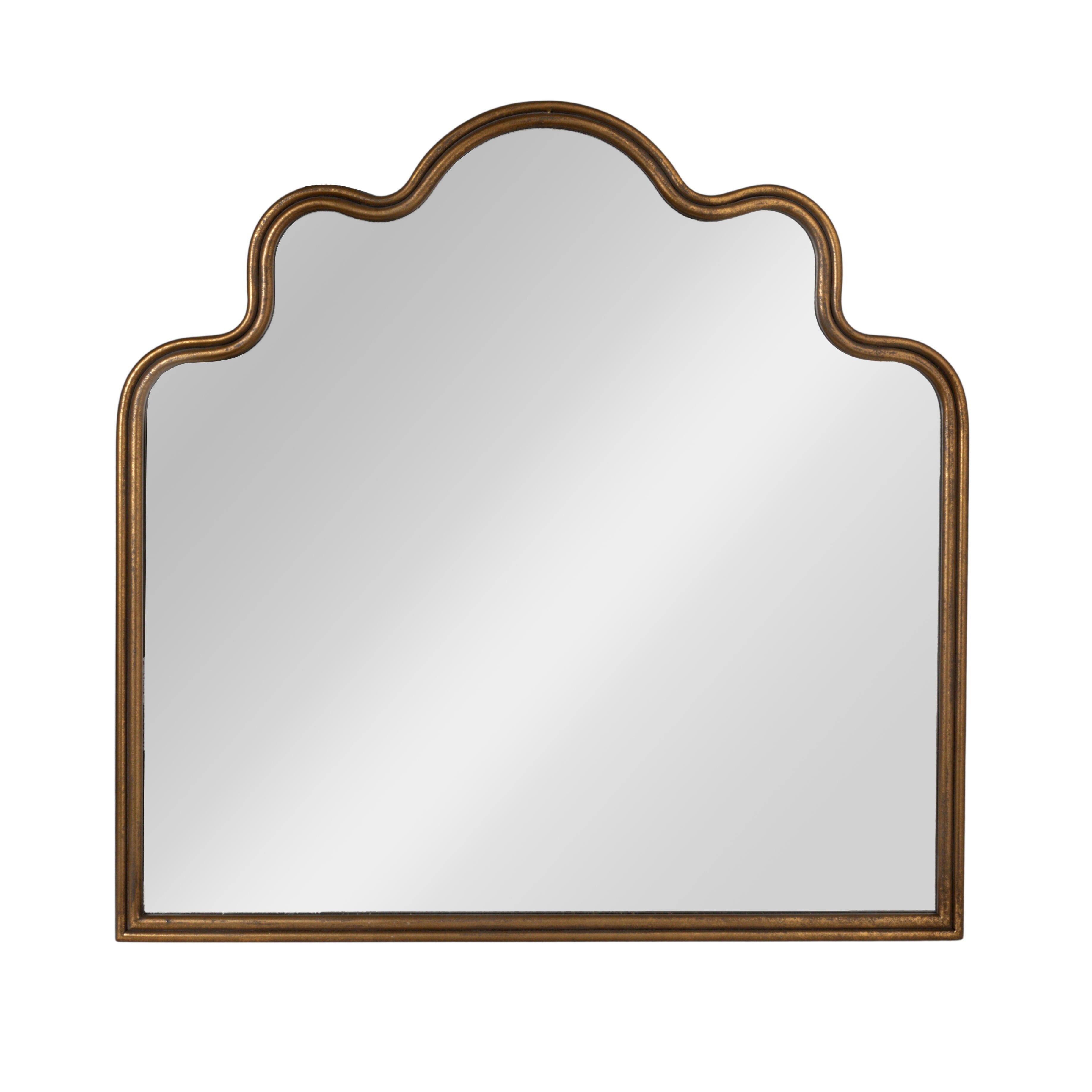 Storied Home Wavy Scalloped Arched Wall Mirror, , large