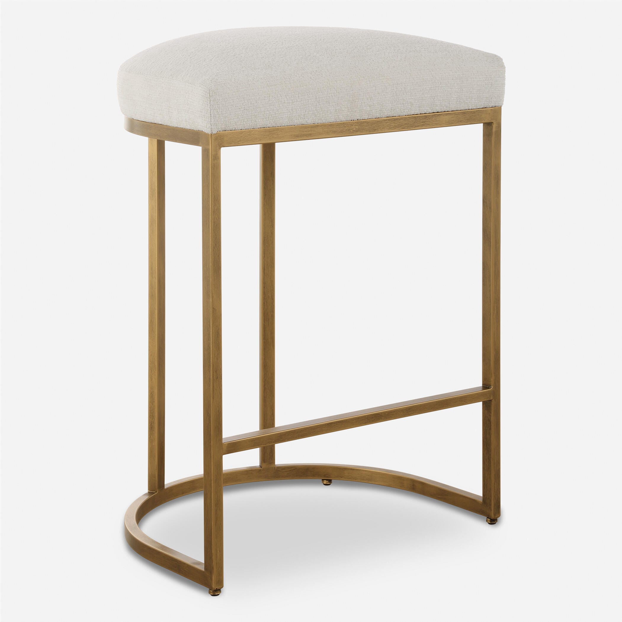 Exalted Living Counter Height Bar Stool, White, large