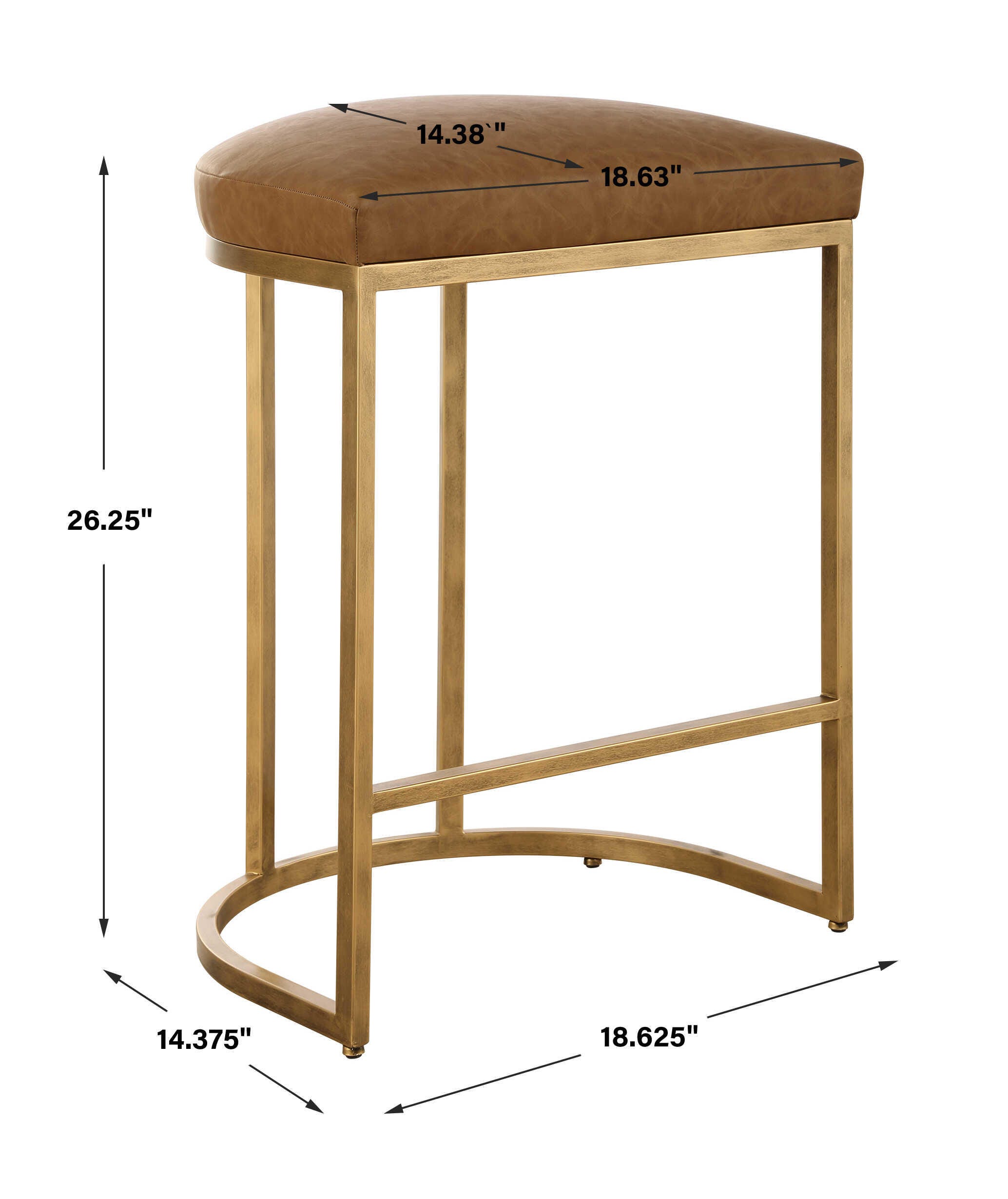 Exalted Living Counter Height Bar Stool, Brown, large
