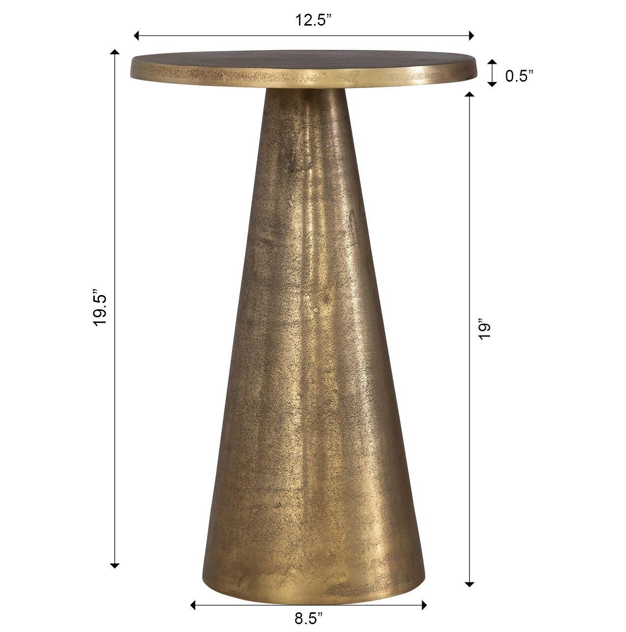 Exalted Living Pedestal Accent Table, Gold, large