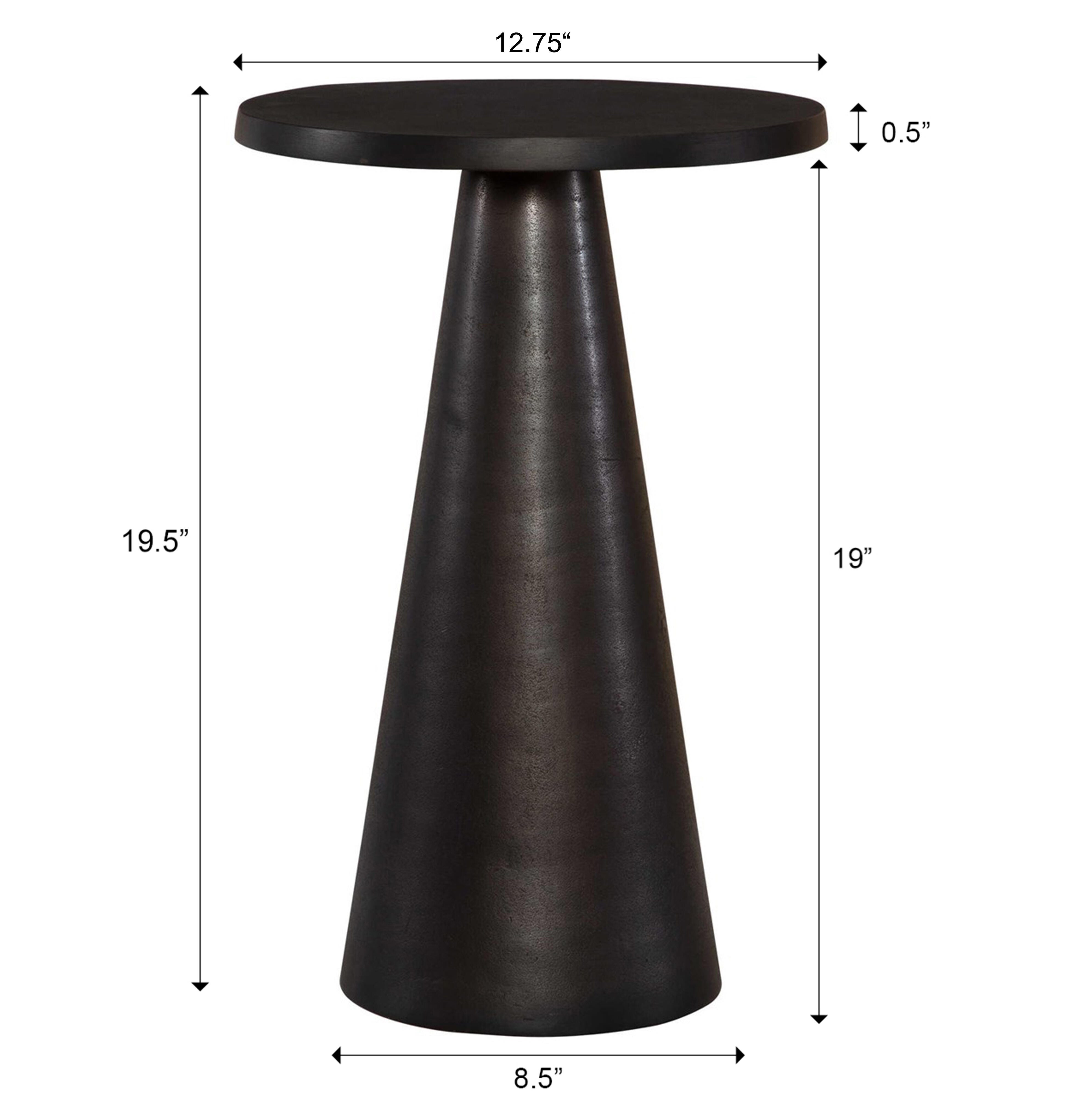 Exalted Living Pedestal Accent Table, Brown, large