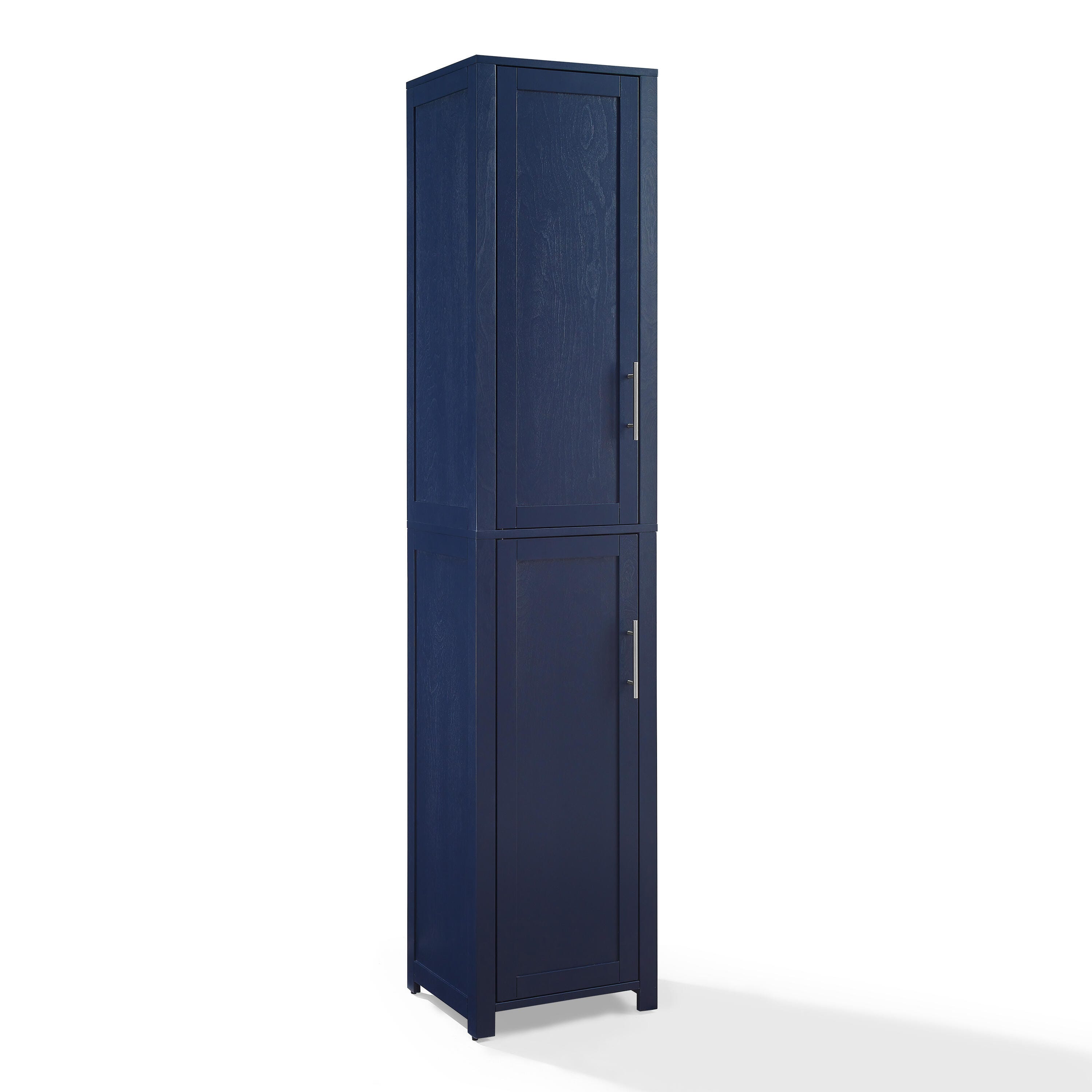 Crosley Furniture Savannah Linen Storage Cabinet, Navy Blue, large