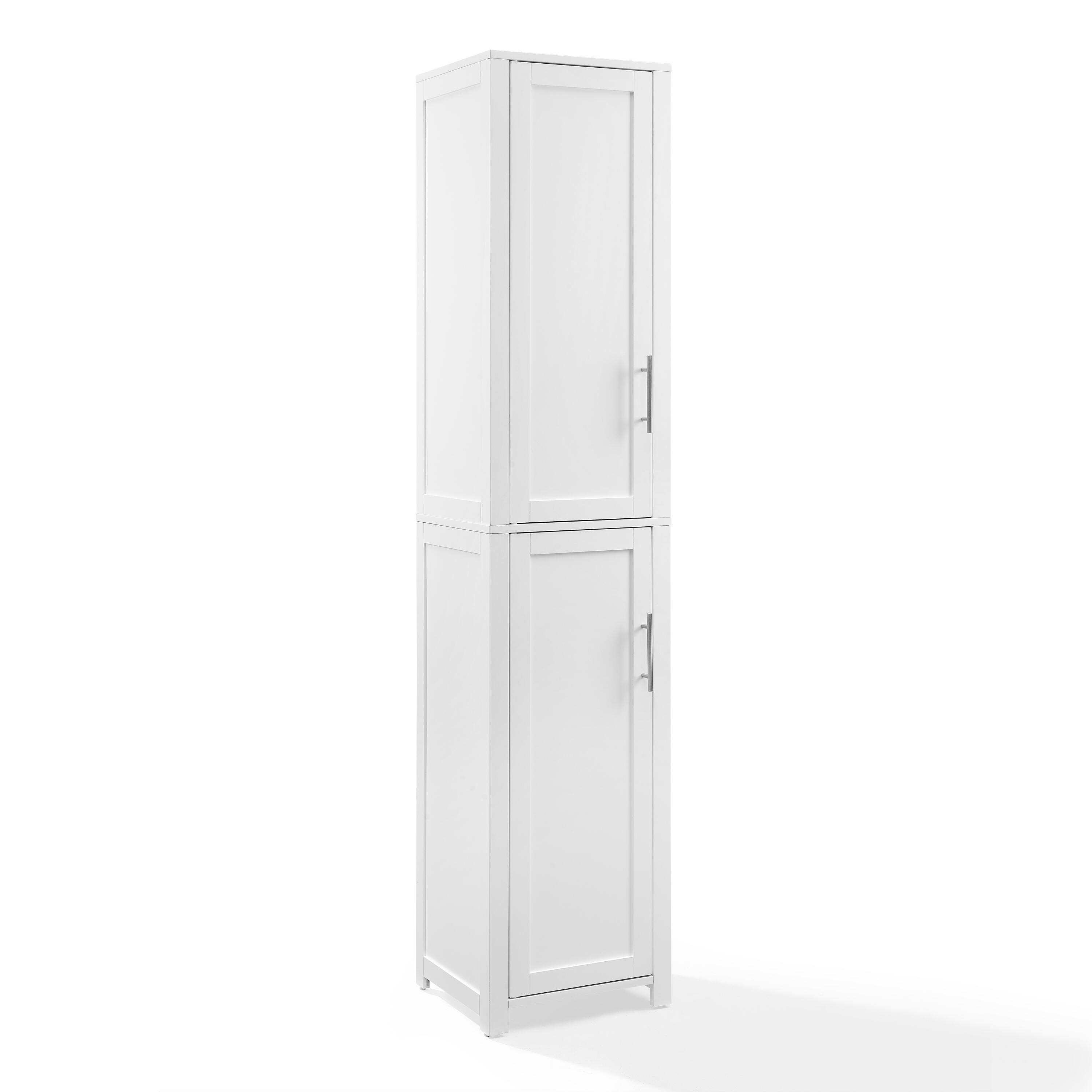 Crosley Furniture Savannah Linen Storage Cabinet, White, large