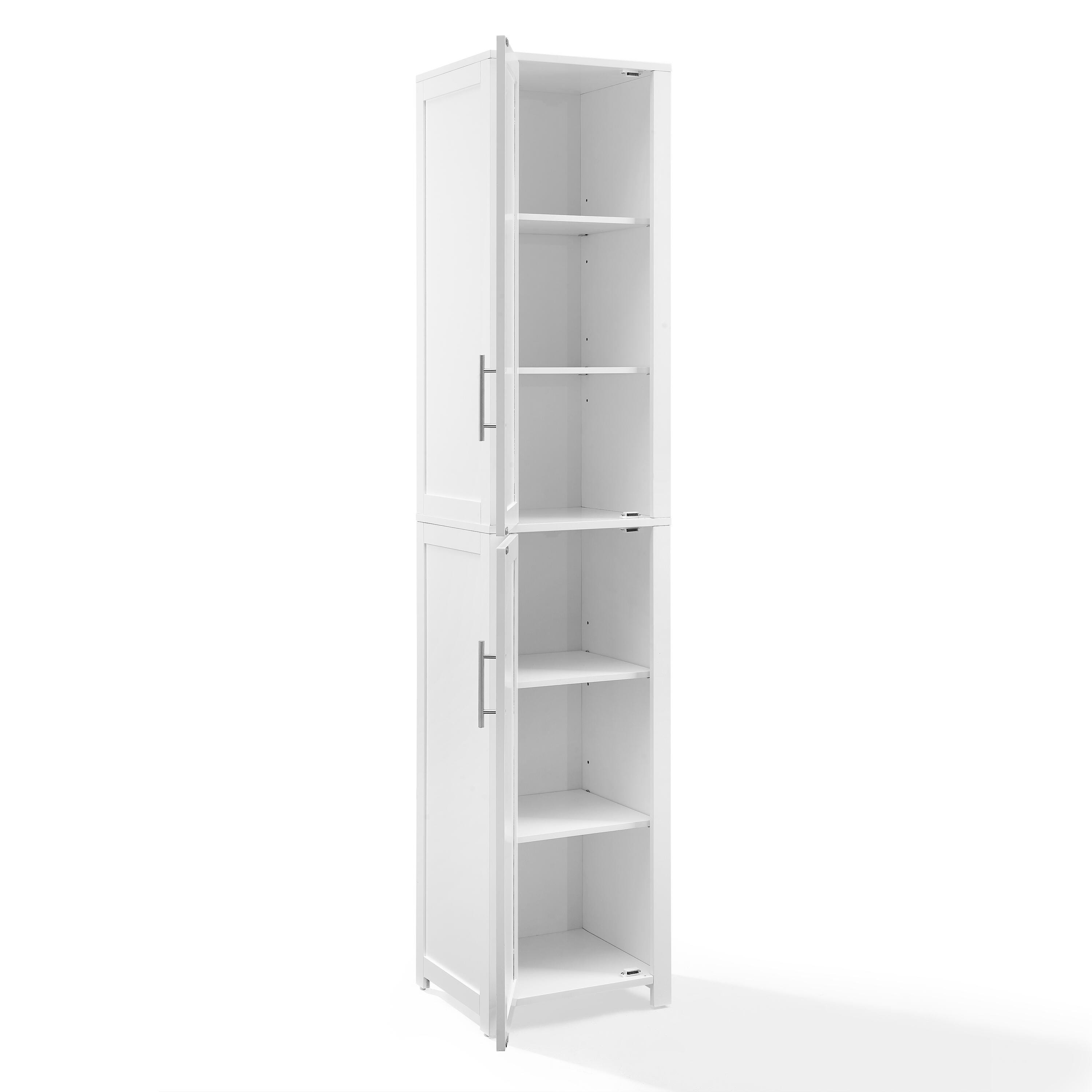 Crosley Furniture Savannah Linen Storage Cabinet, White, large