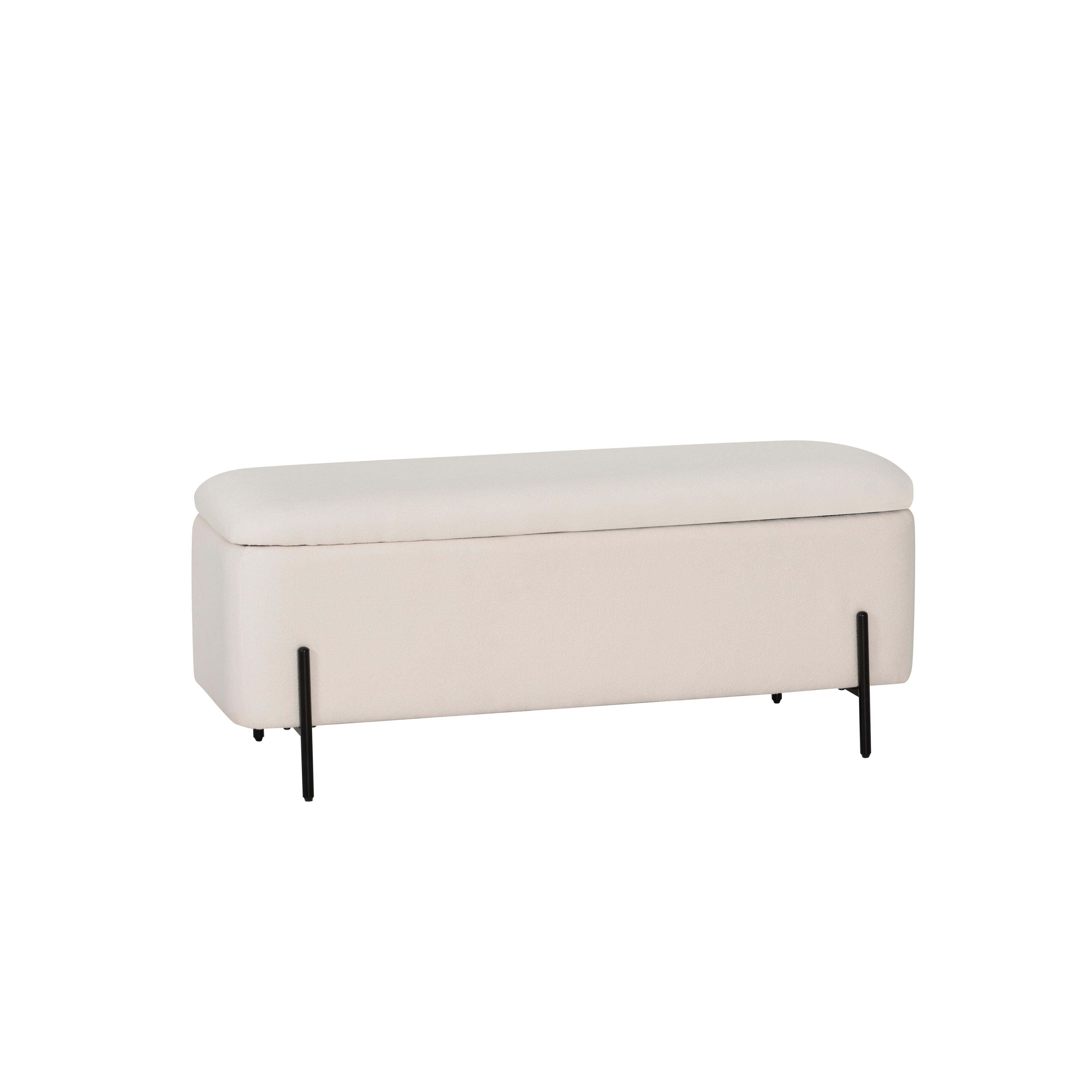 Linon Gia Storage Bench, Cream, large