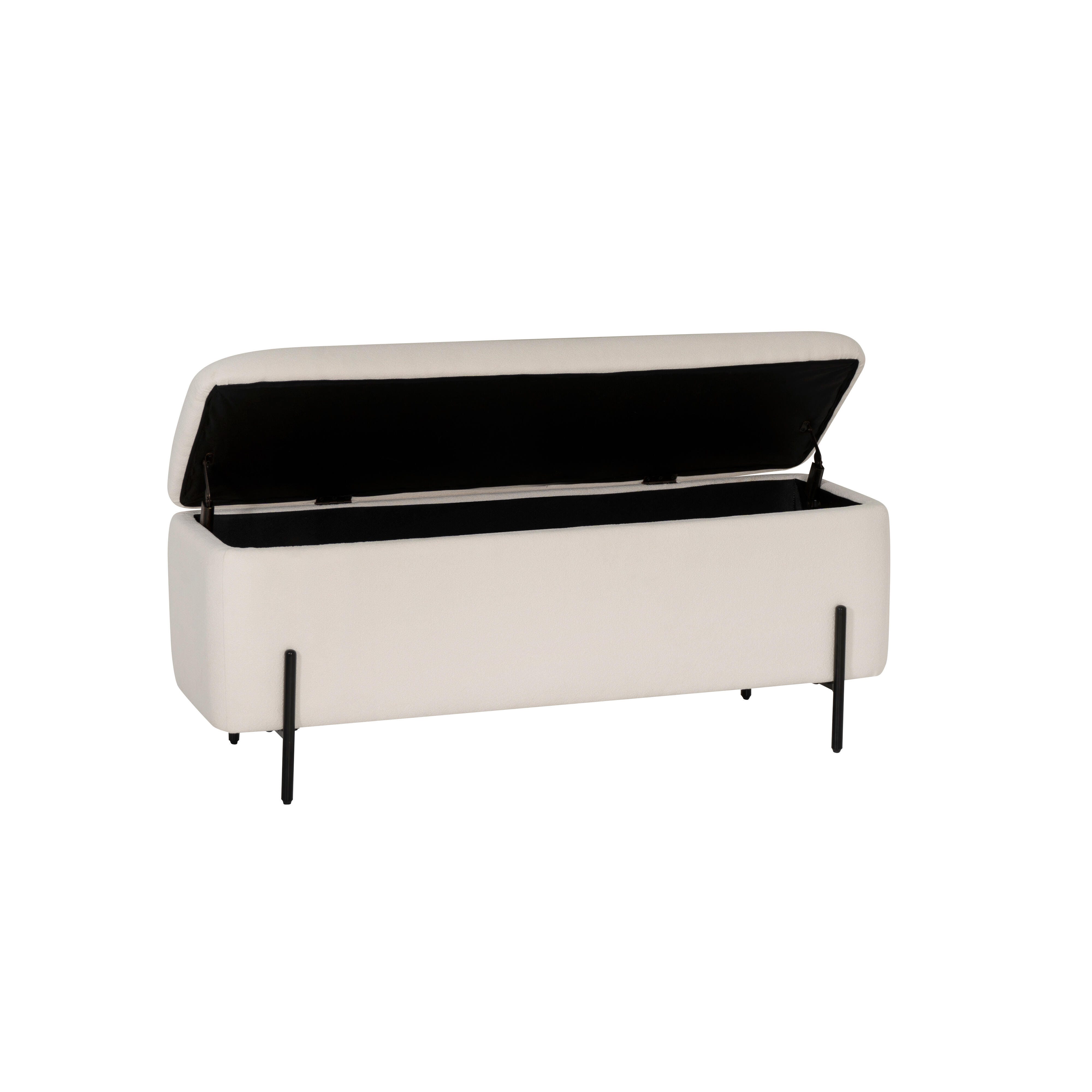 Linon Gia Storage Bench, Cream, large