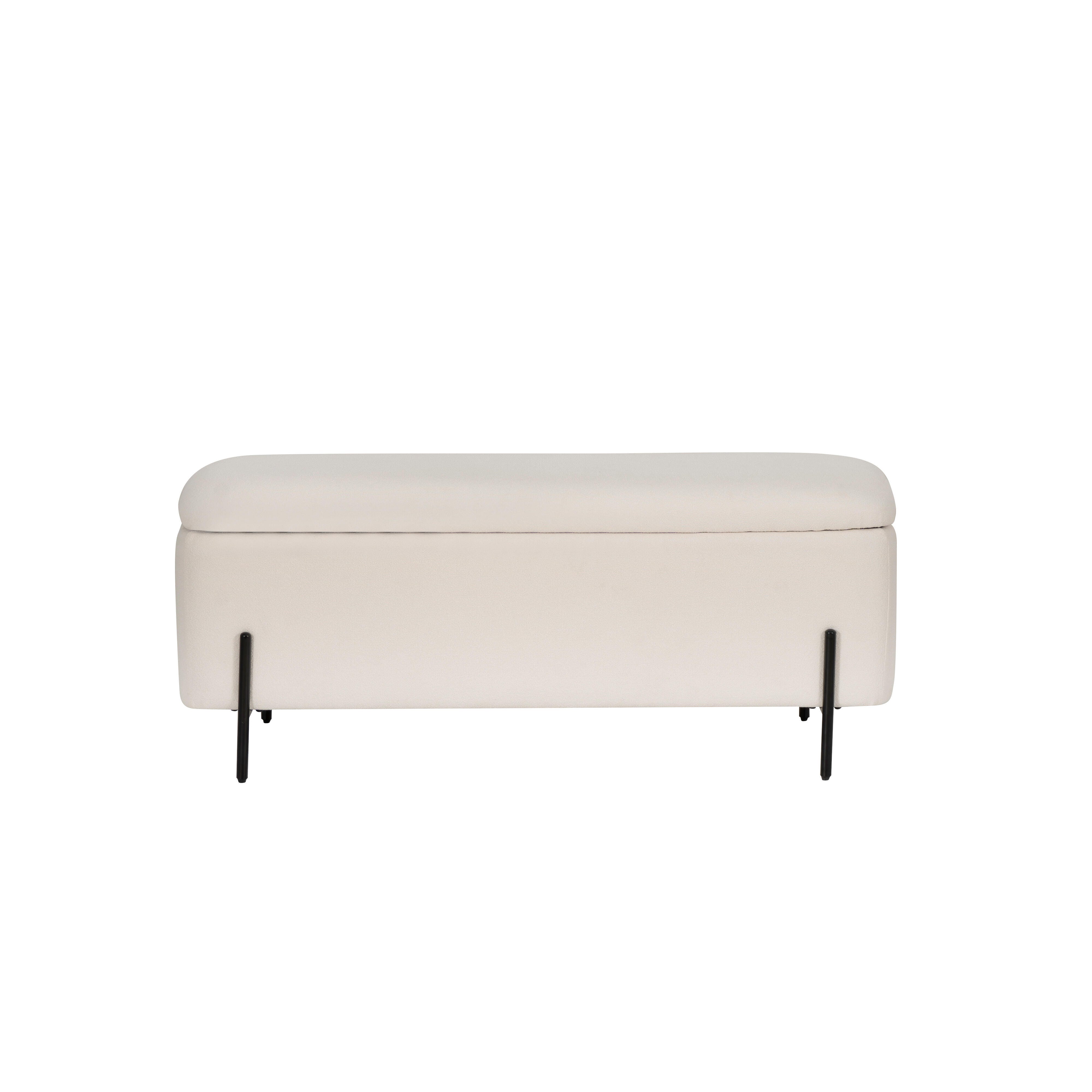 Linon Gia Storage Bench, Cream, large