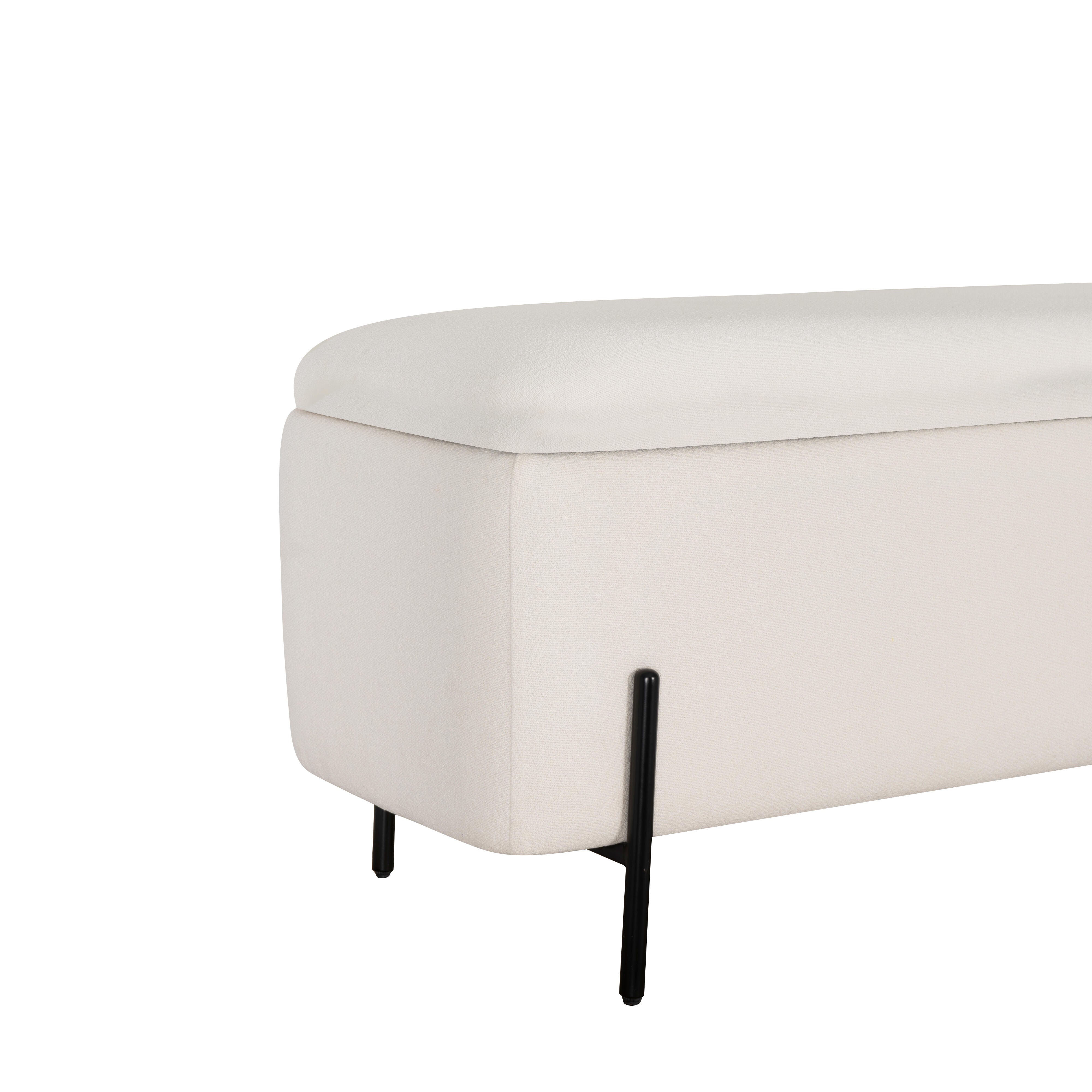 Linon Gia Storage Bench, Cream, large
