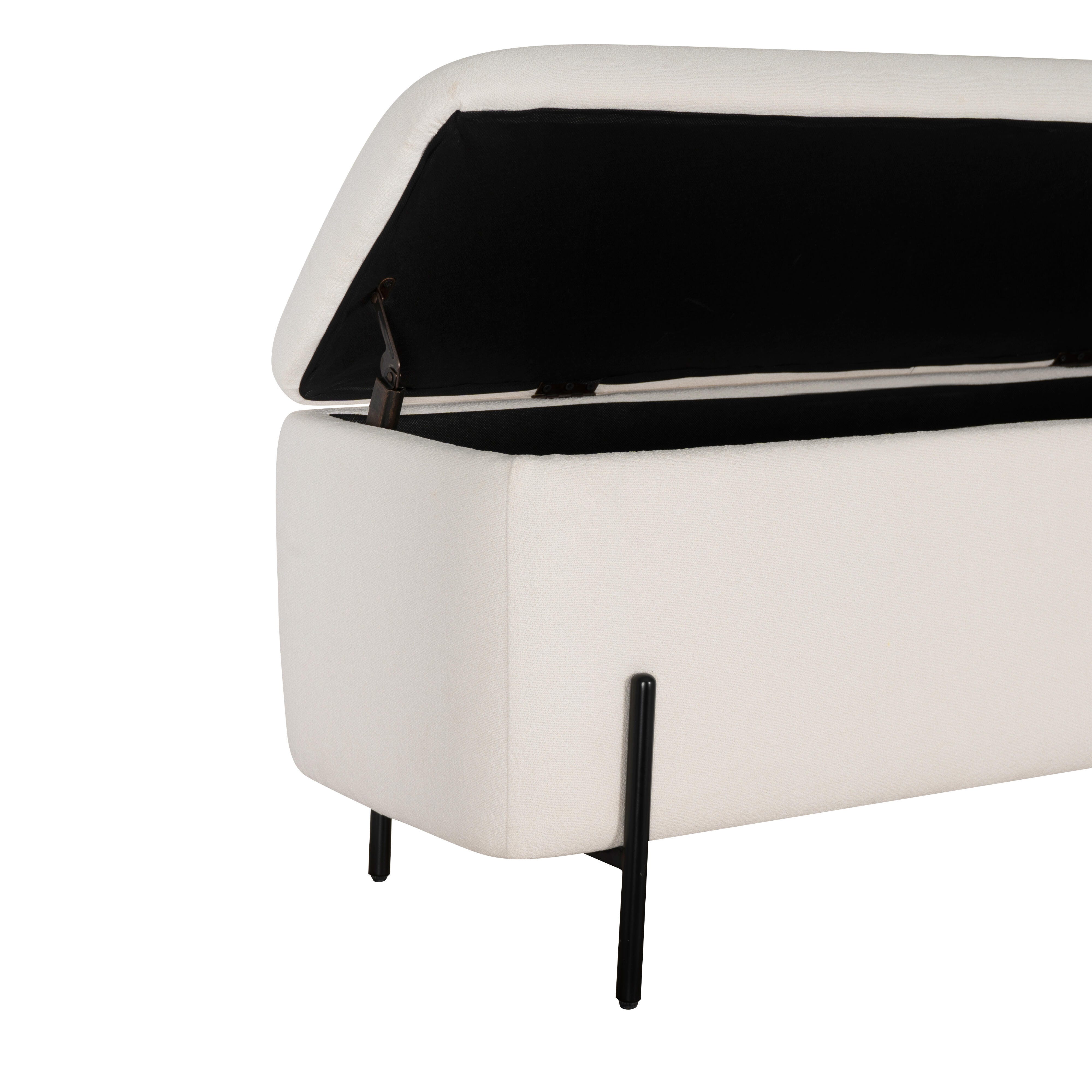 Linon Gia Storage Bench, Cream, large