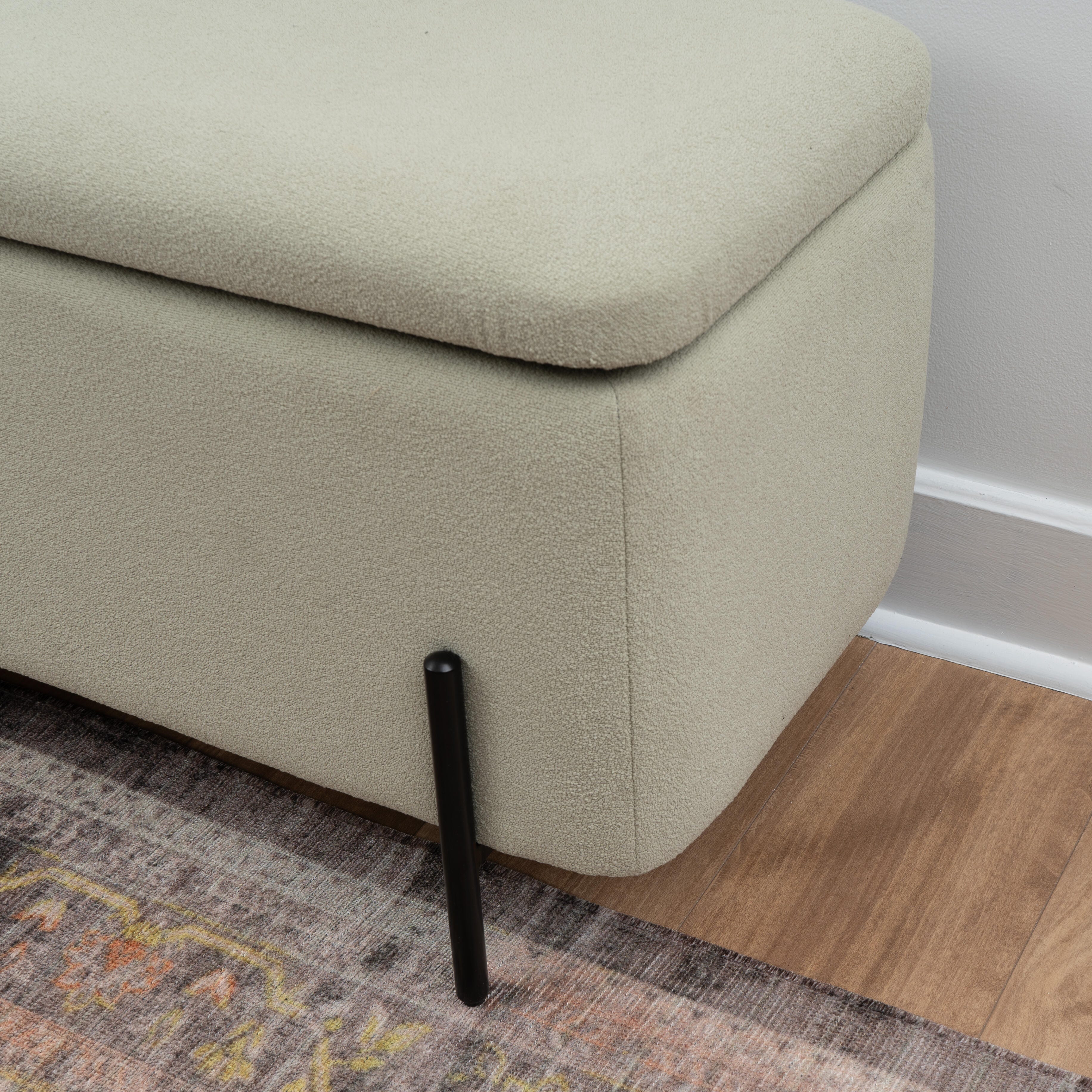 Linon Gia Storage Bench, Green, large