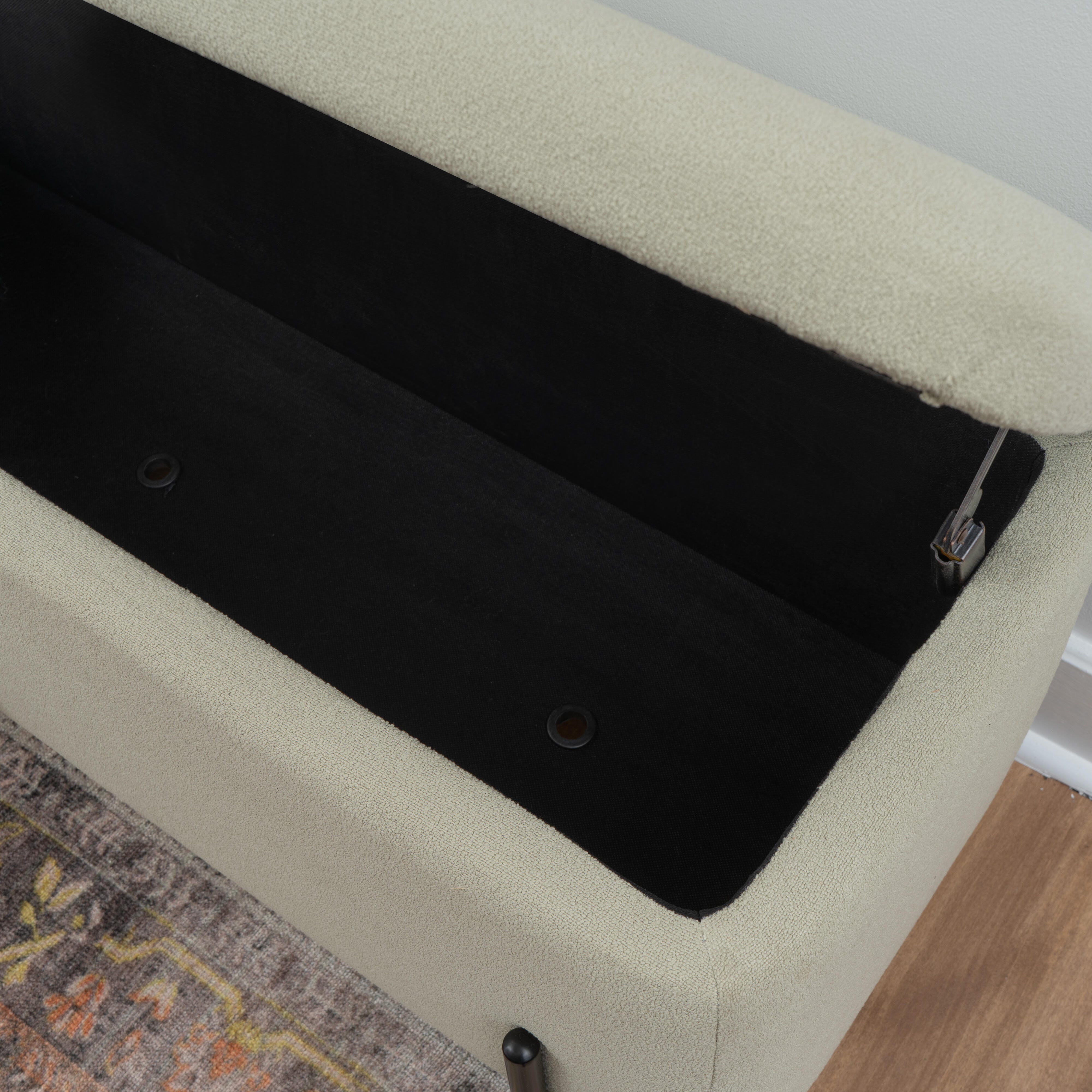 Linon Gia Storage Bench, Green, large