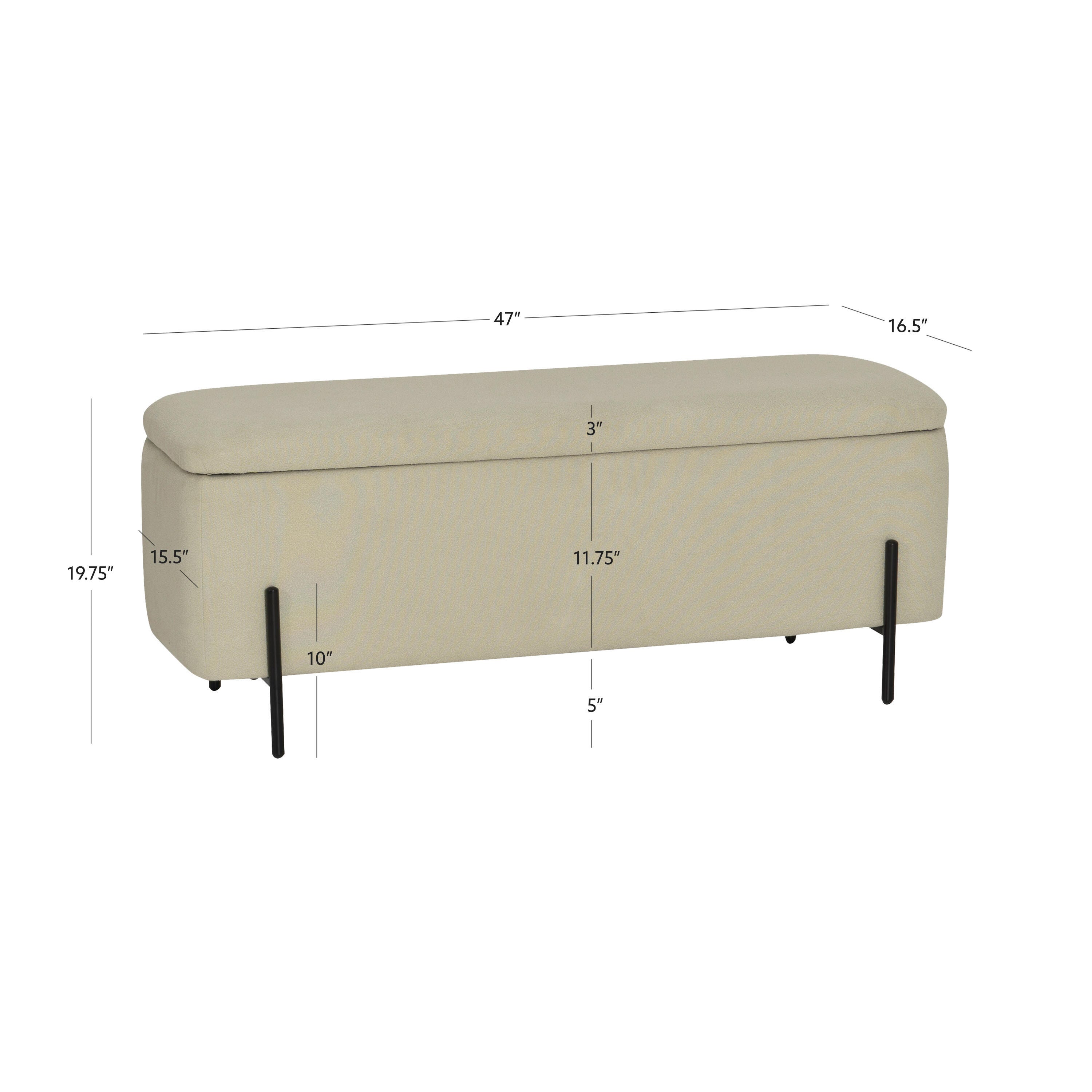 Linon Gia Storage Bench, Green, large