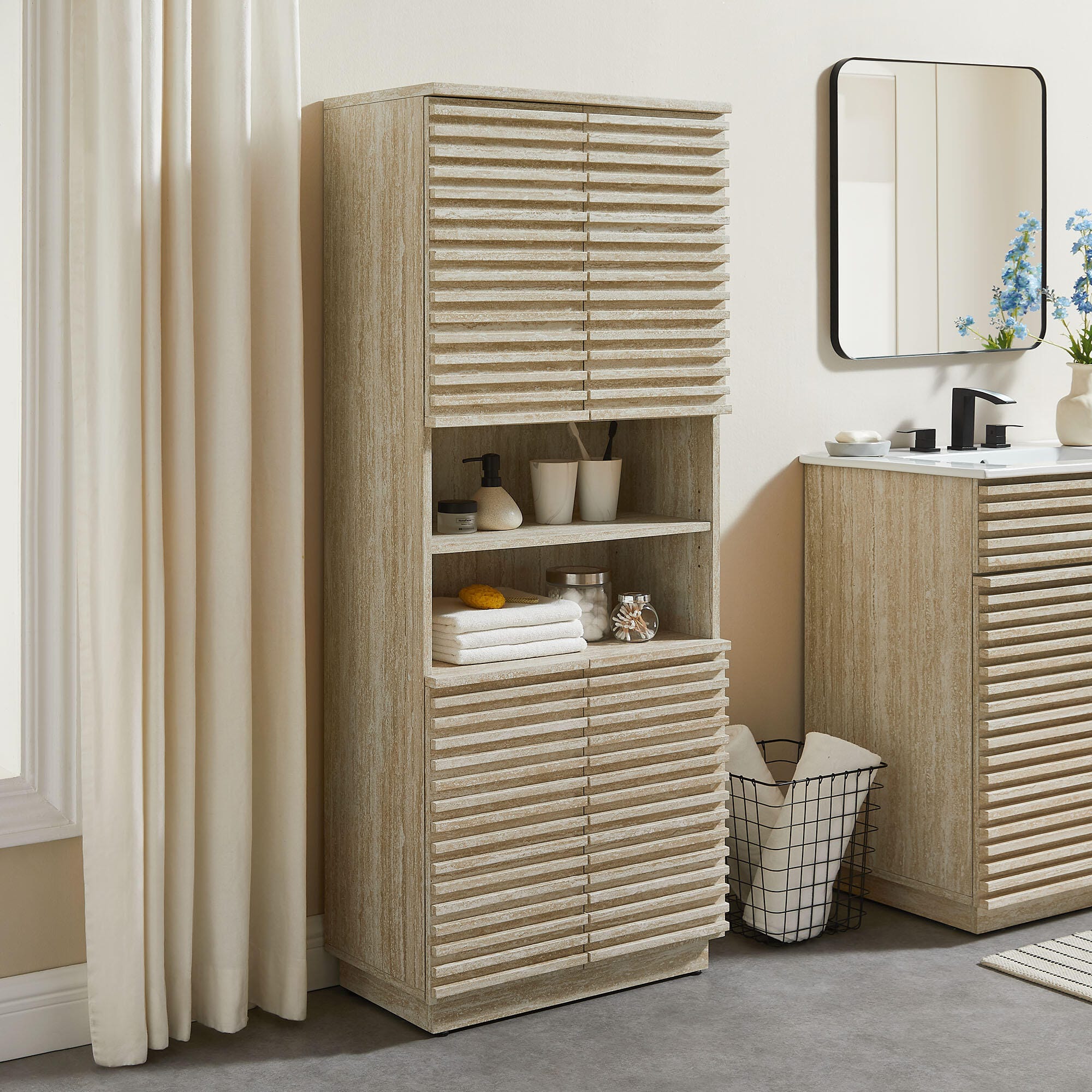 Modway Render Wide Linen Storage Cabinet, , large