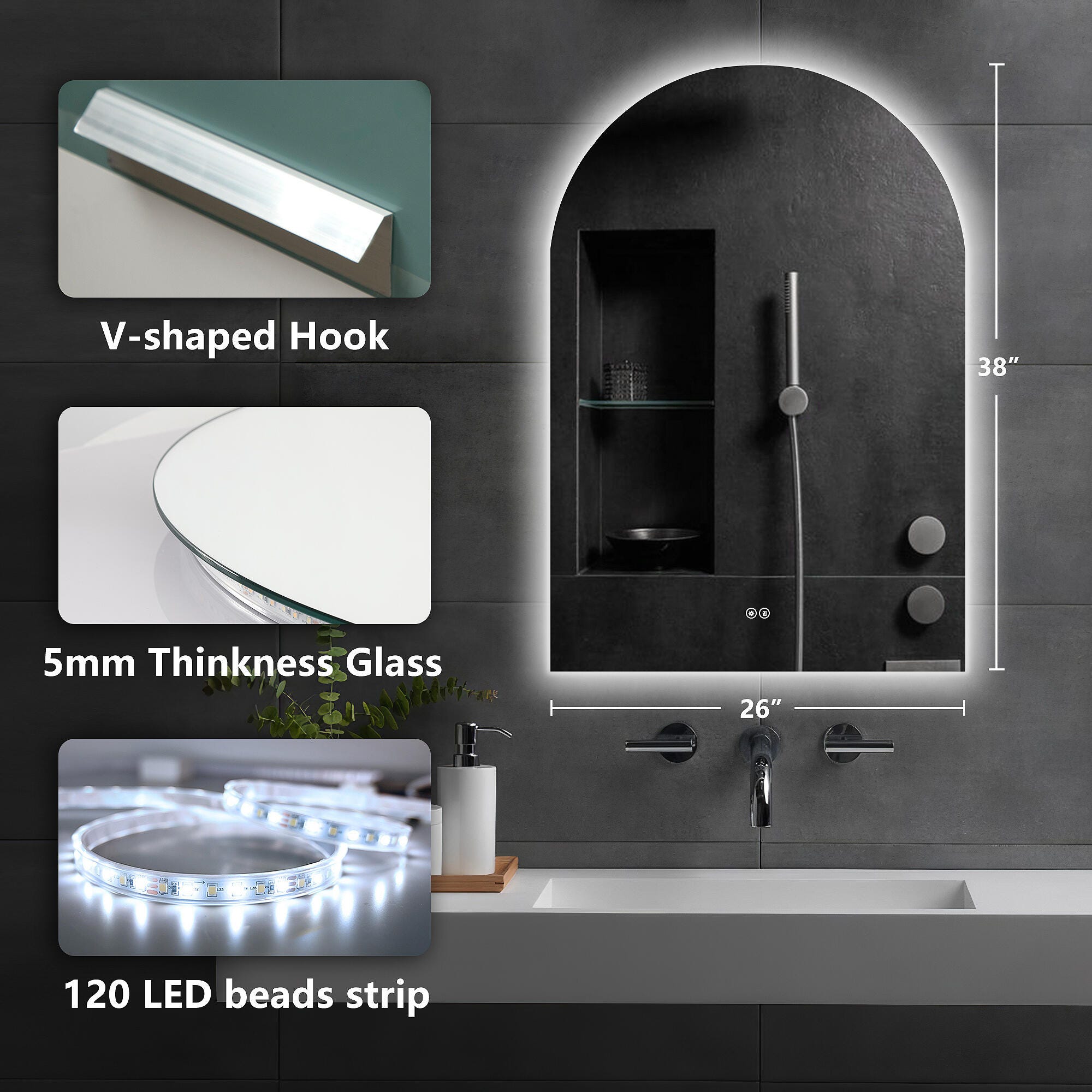 Dovelina Luminare LED Vanity Mirror, , large