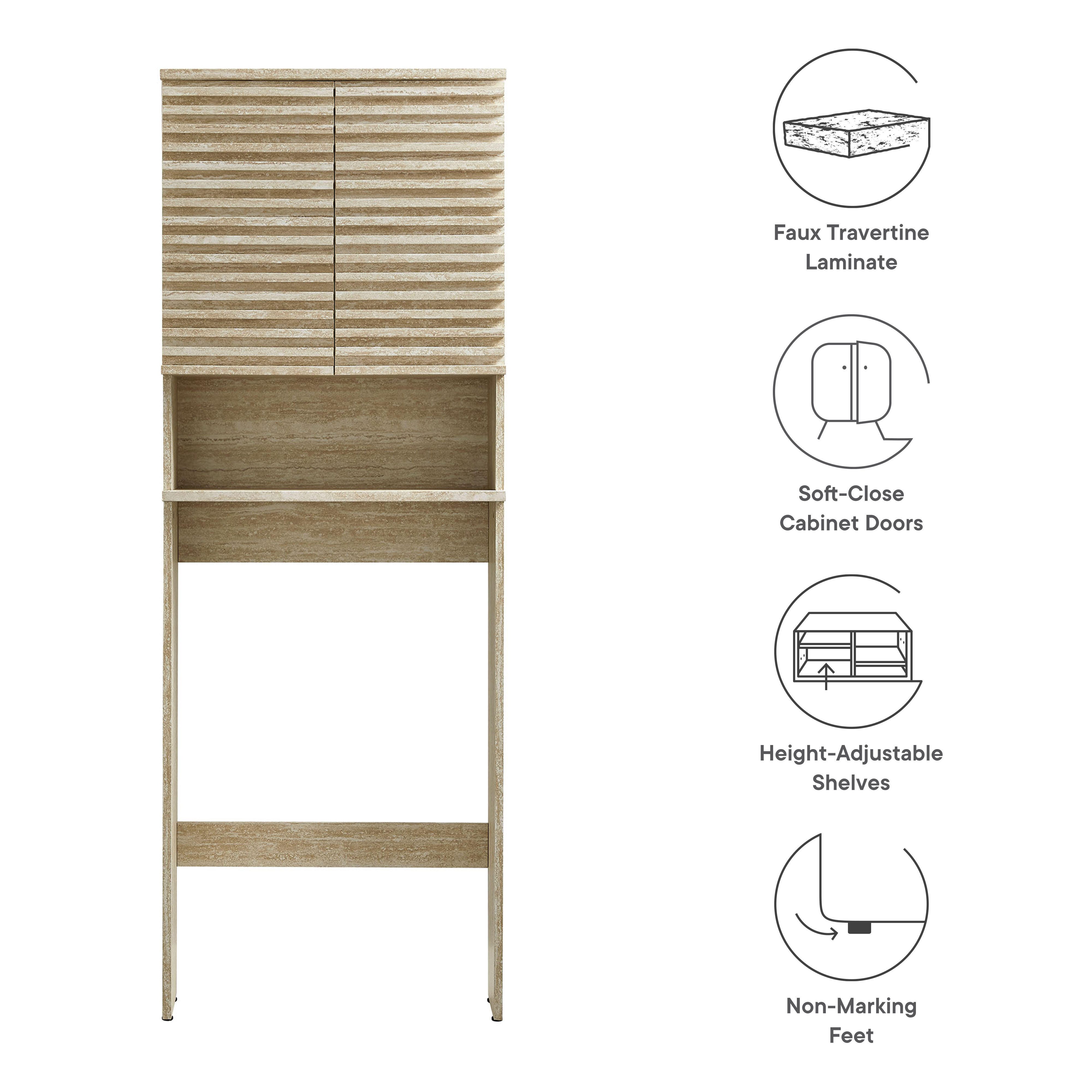 Modway Render Bathroom Storage Cabinet, Cream, large