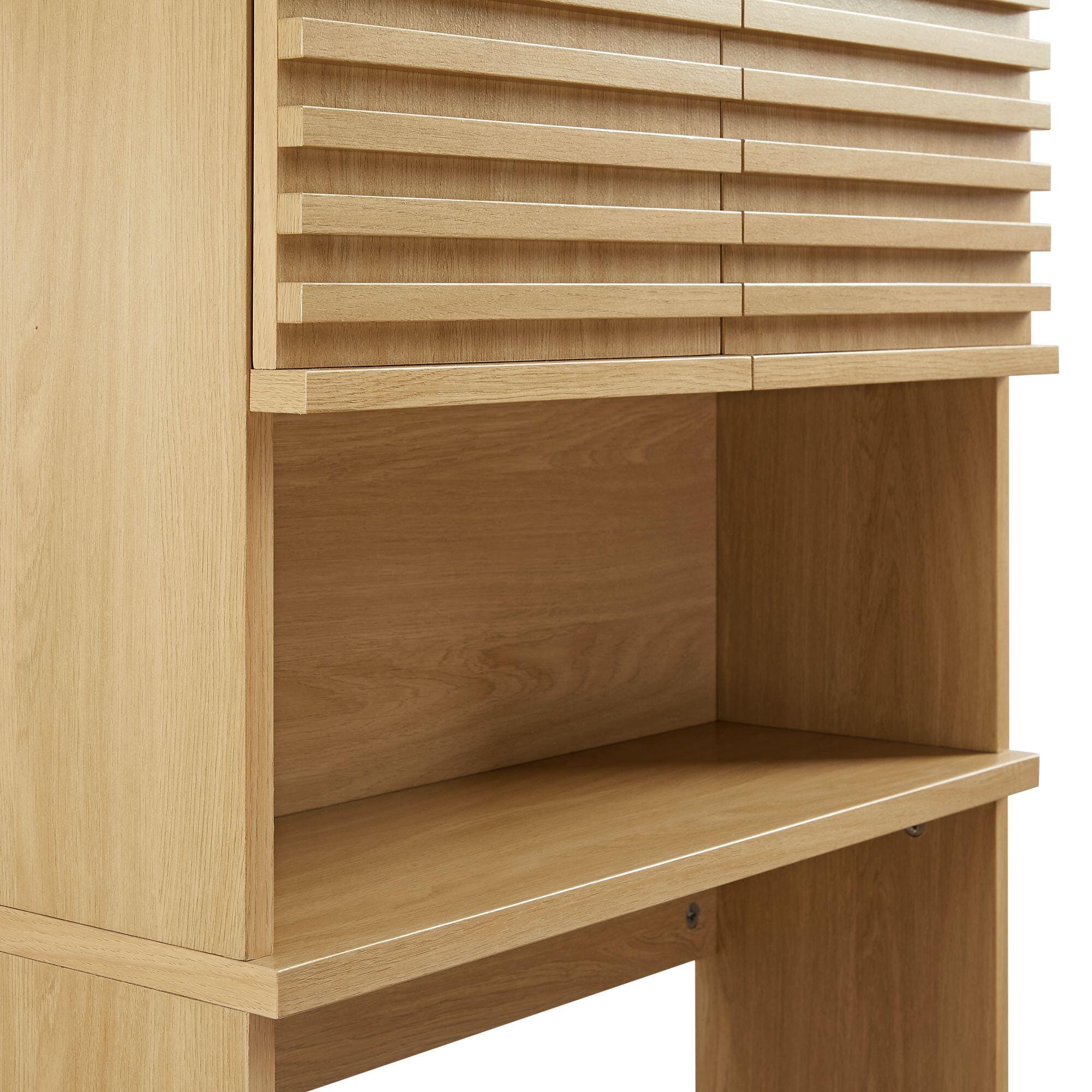 Modway Render Bathroom Storage Cabinet, Oak, large