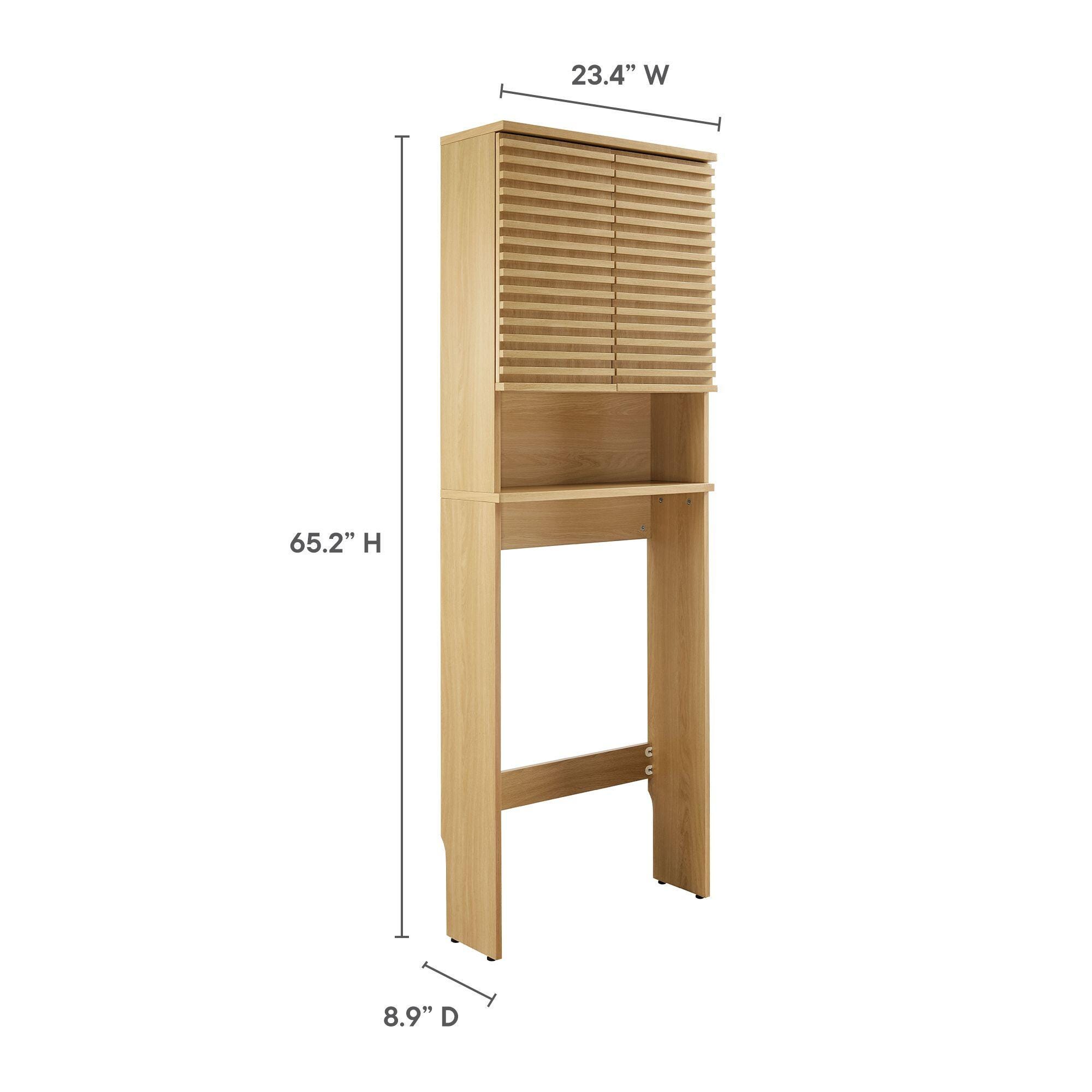 Modway Render Bathroom Storage Cabinet, Oak, large