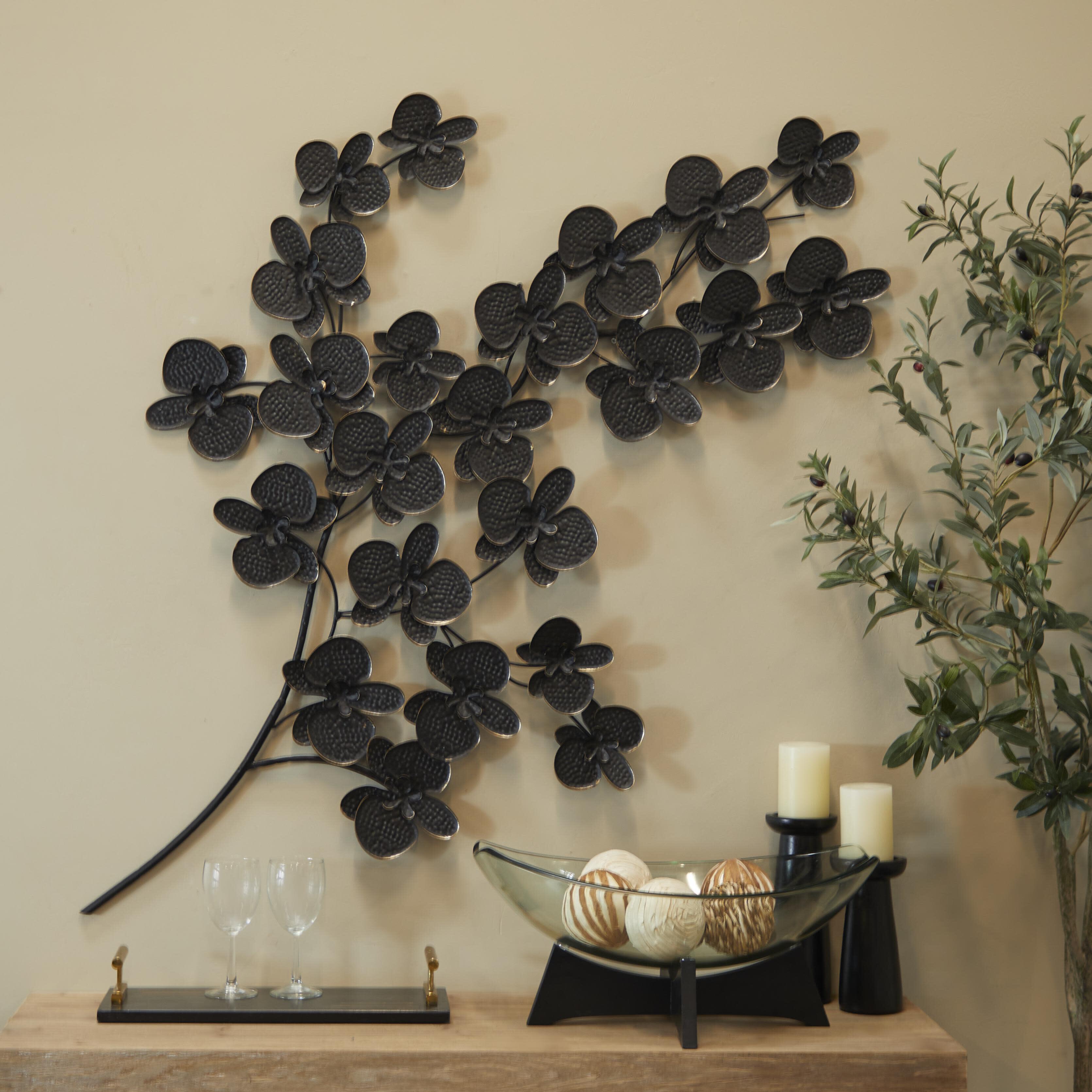 CosmoLiving by Cosmopolitan Floral Orchid Wall Decor, , rollover