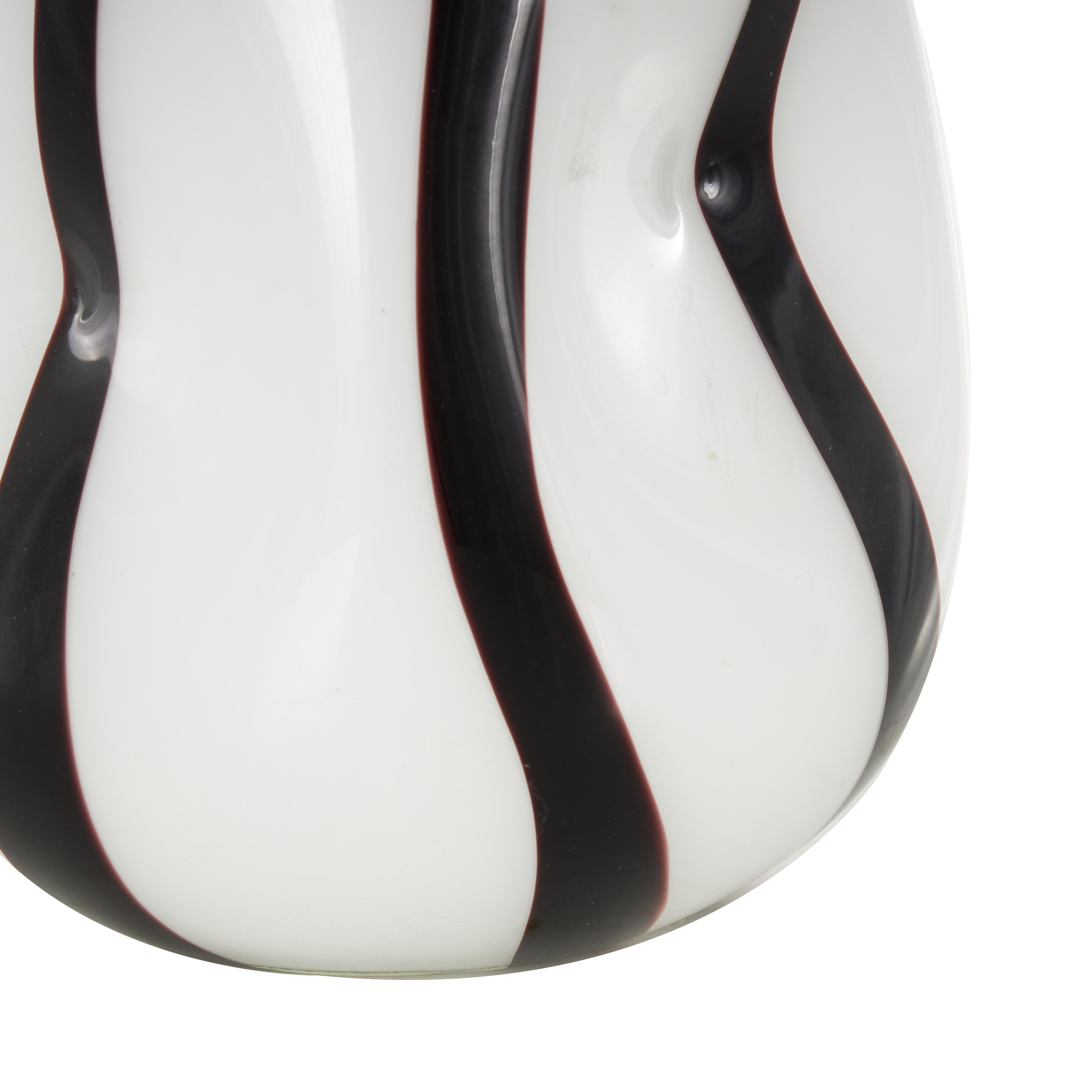 Bayberry Lane Concaved Vase with Black Stripes, , large