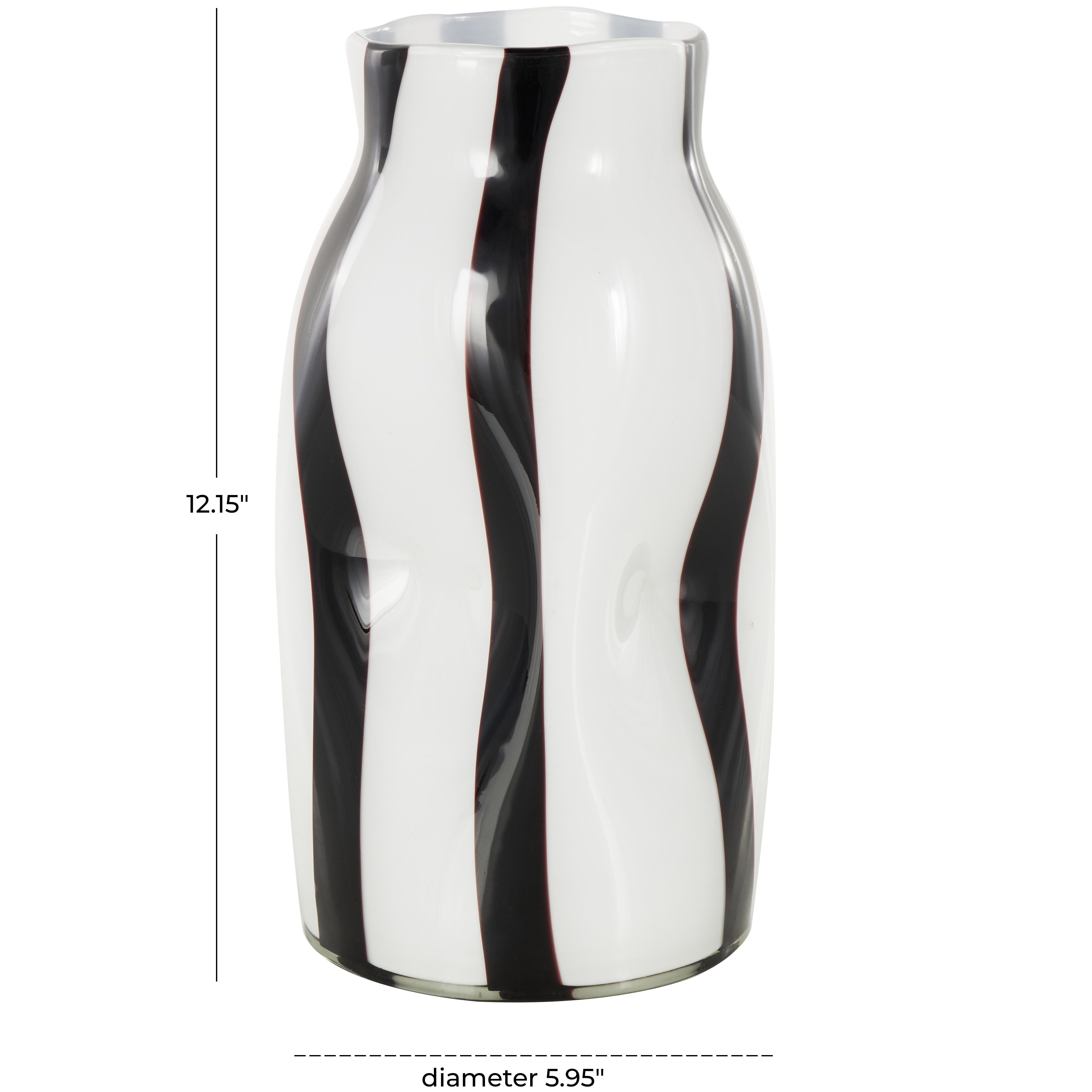Bayberry Lane Decorative Vase with Black Stripes, , large