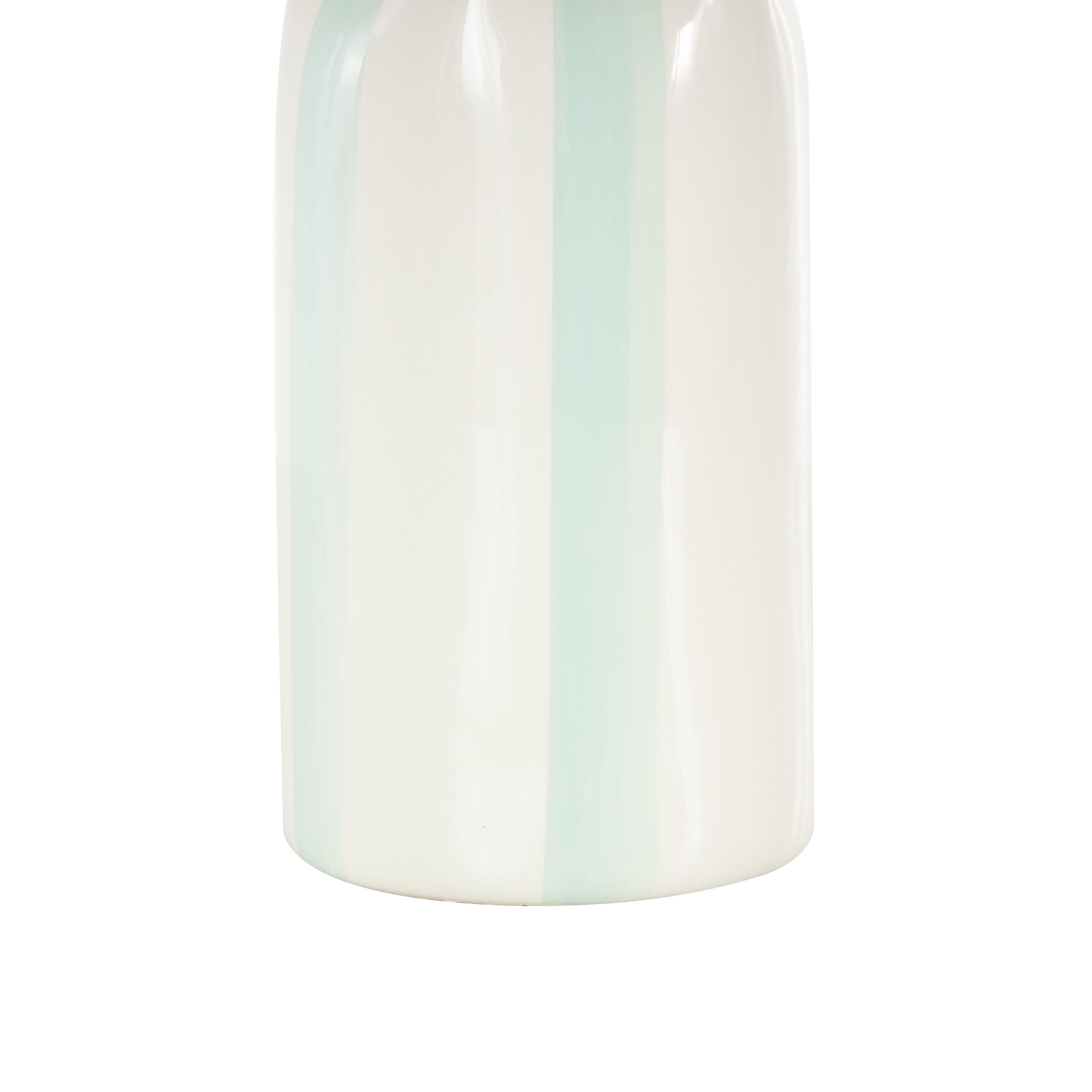 Bayberry Lane Decorative Vase with Teal Stripes, , large