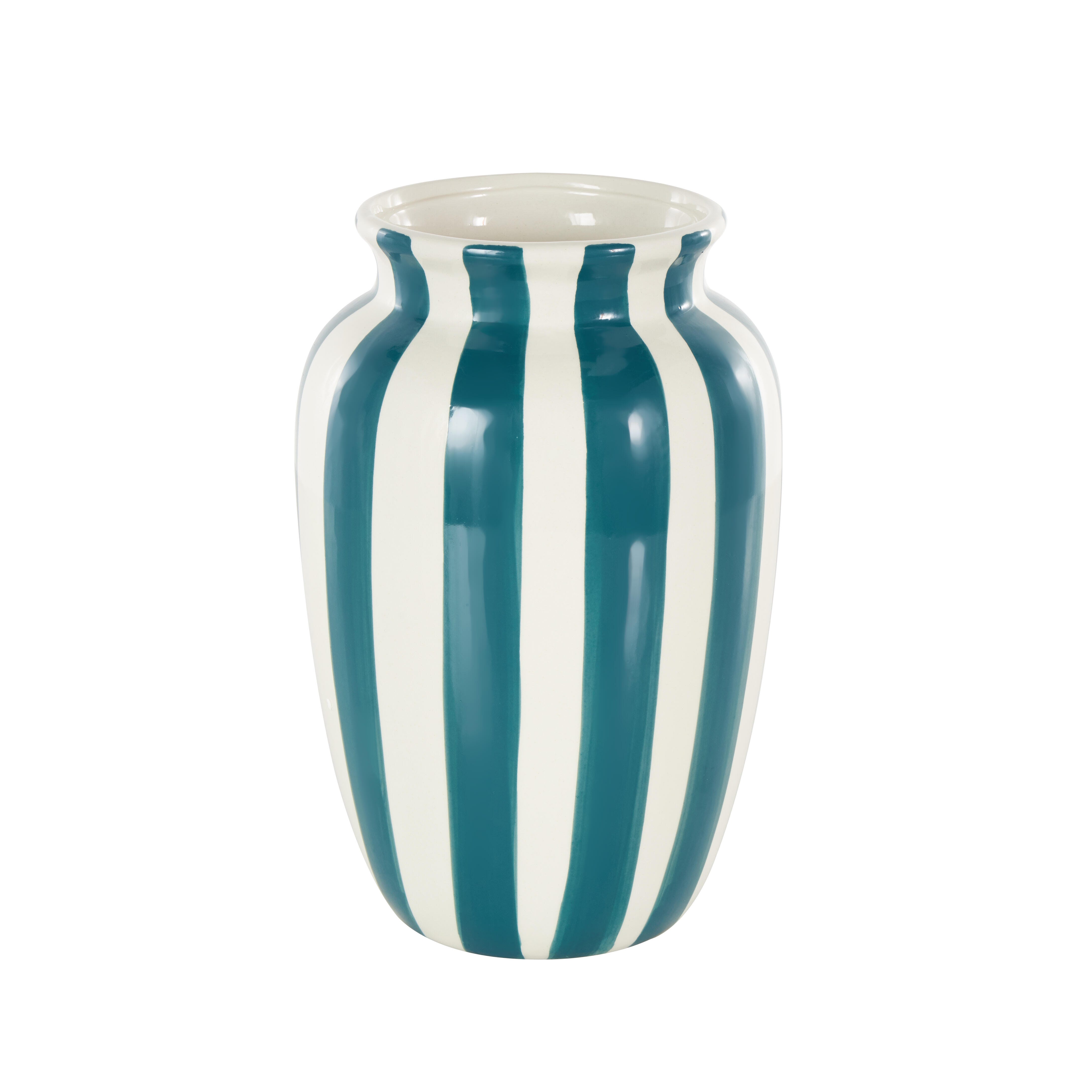 Bayberry Lane Decorative Vase with Vertical Stripes, , large