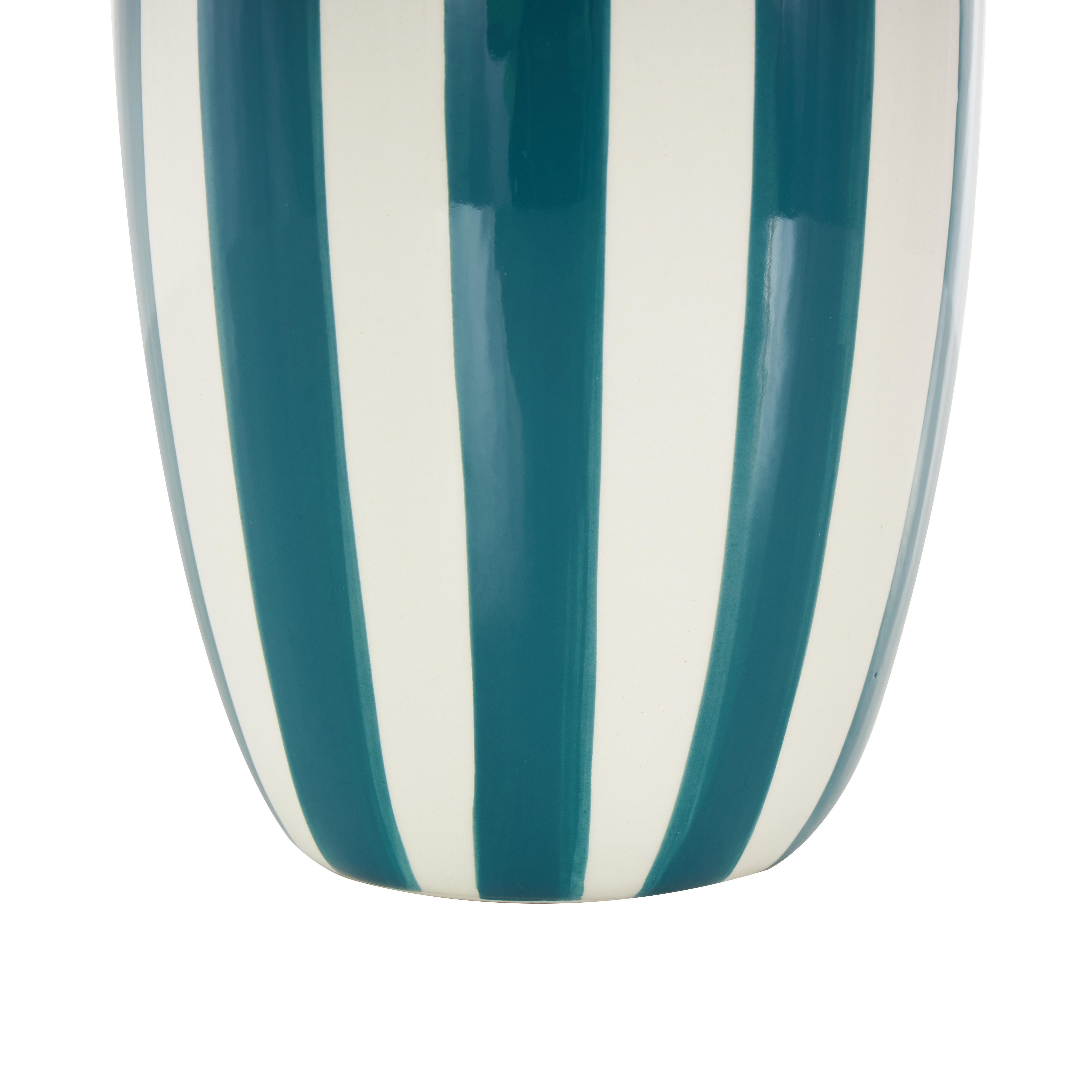 Bayberry Lane Decorative Vase with Vertical Stripes, , large
