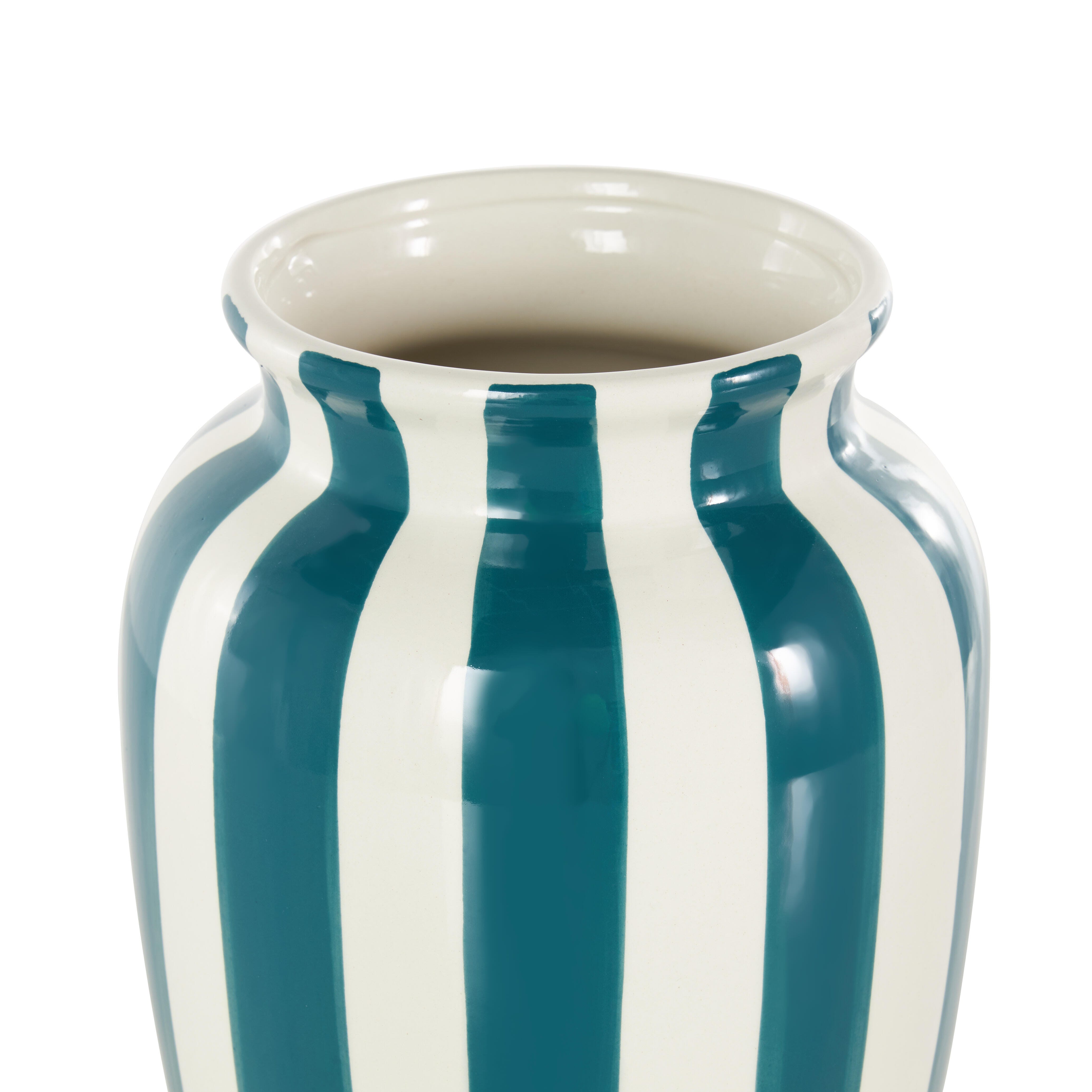 Bayberry Lane Decorative Vase with Vertical Stripes, , large