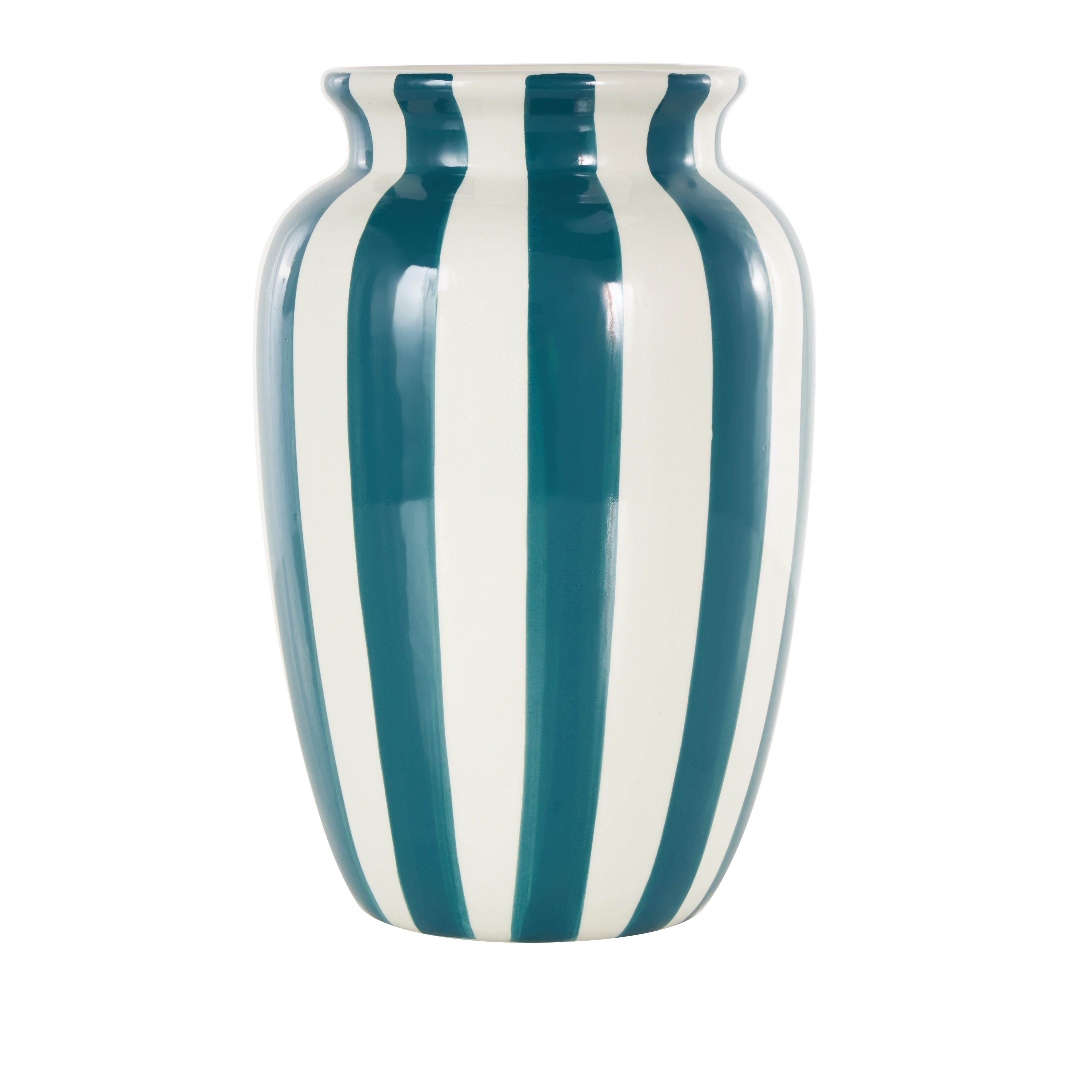 Bayberry Lane Decorative Vase with Vertical Stripes, , large