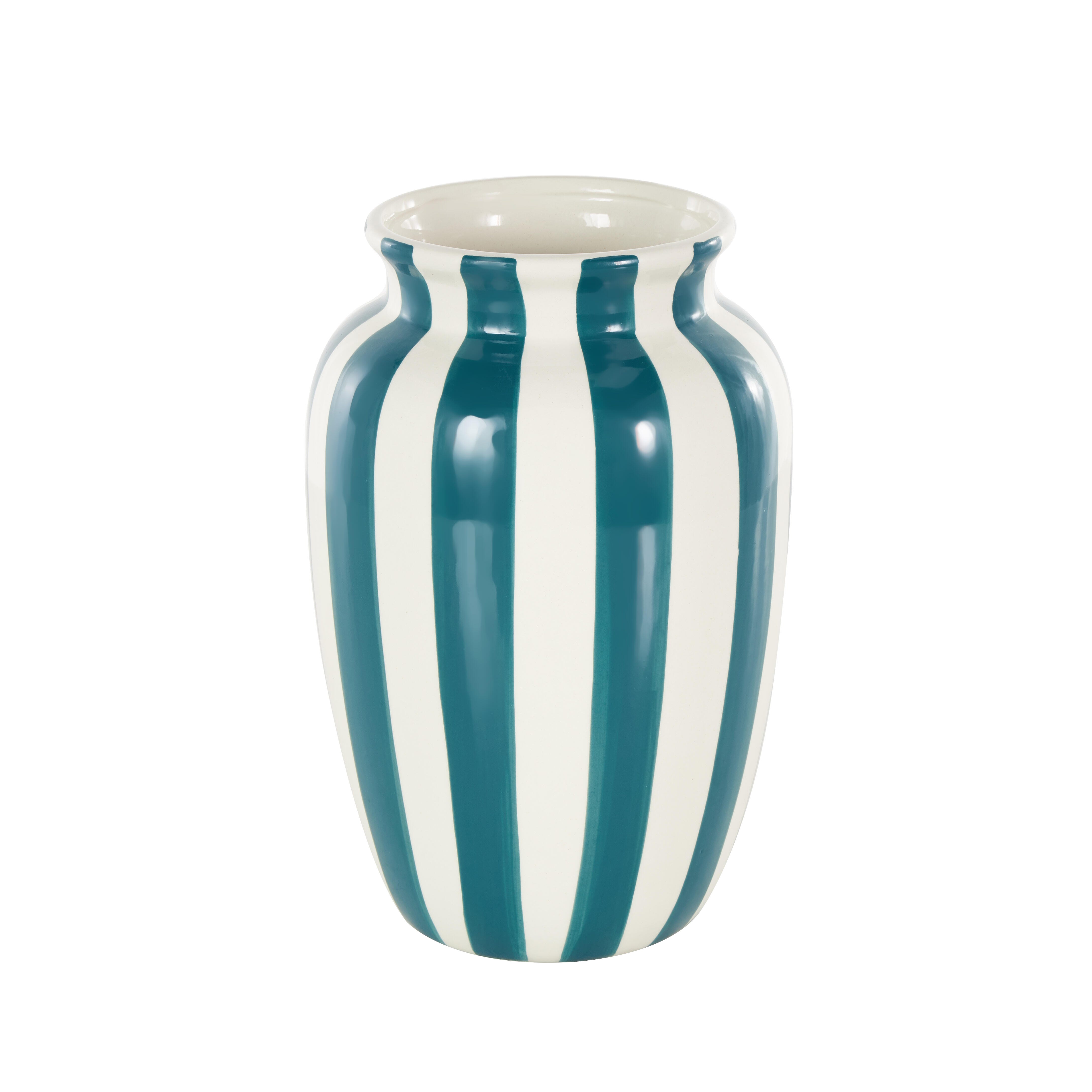Bayberry Lane Decorative Vase with Vertical Stripes, , large