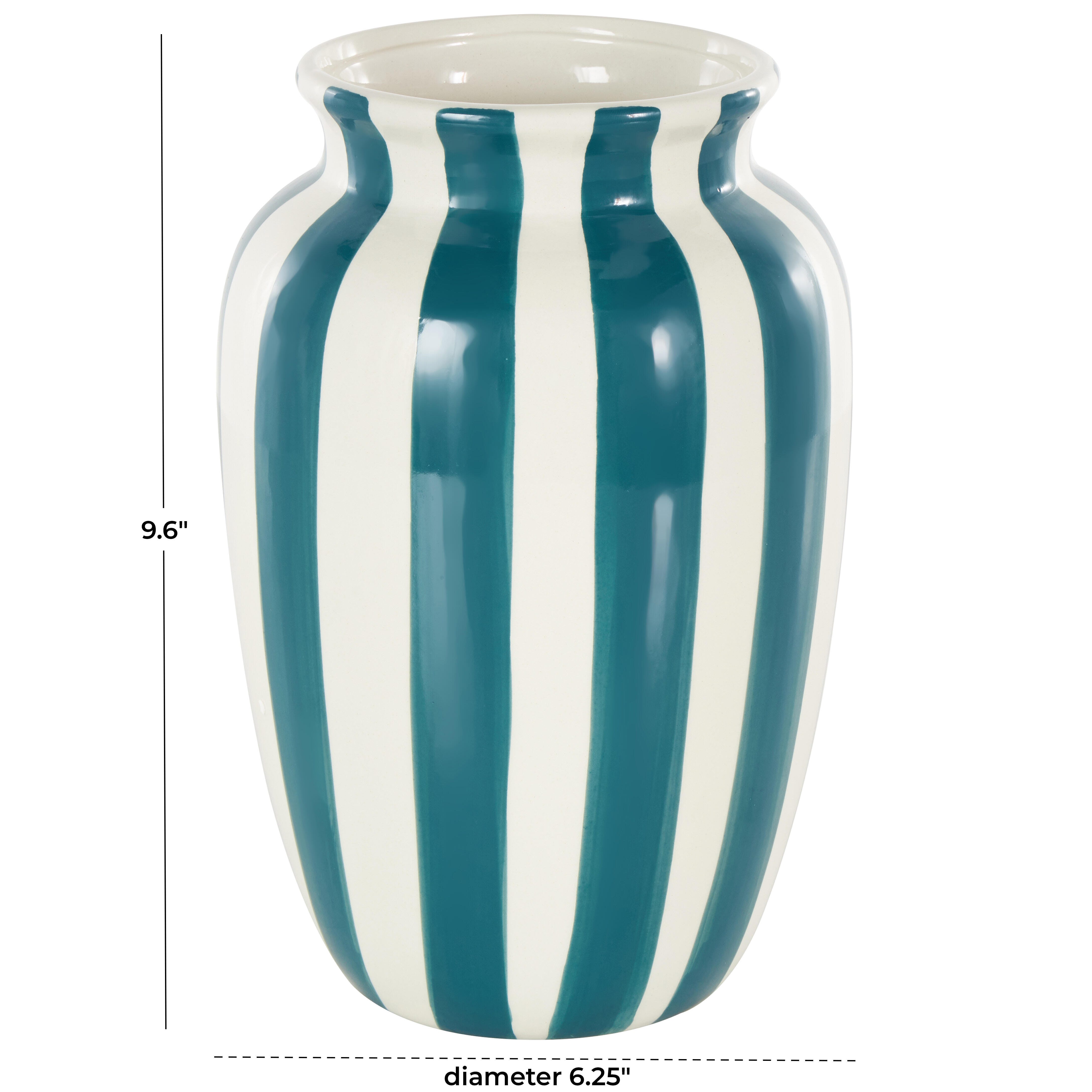 Bayberry Lane Decorative Vase with Vertical Stripes, , large