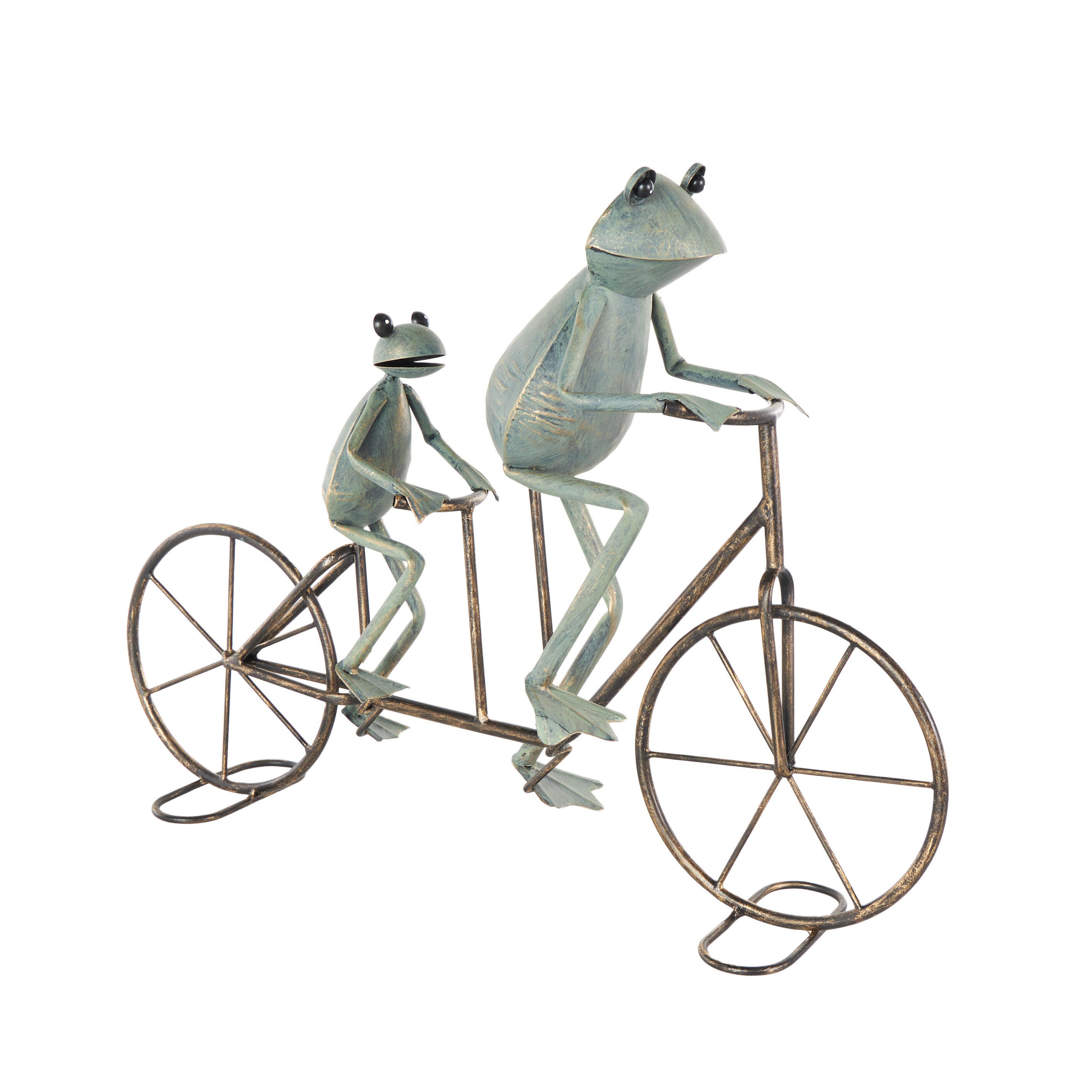 Bayberry Lane Frog On Bicycle Decorative Sculpture, , large