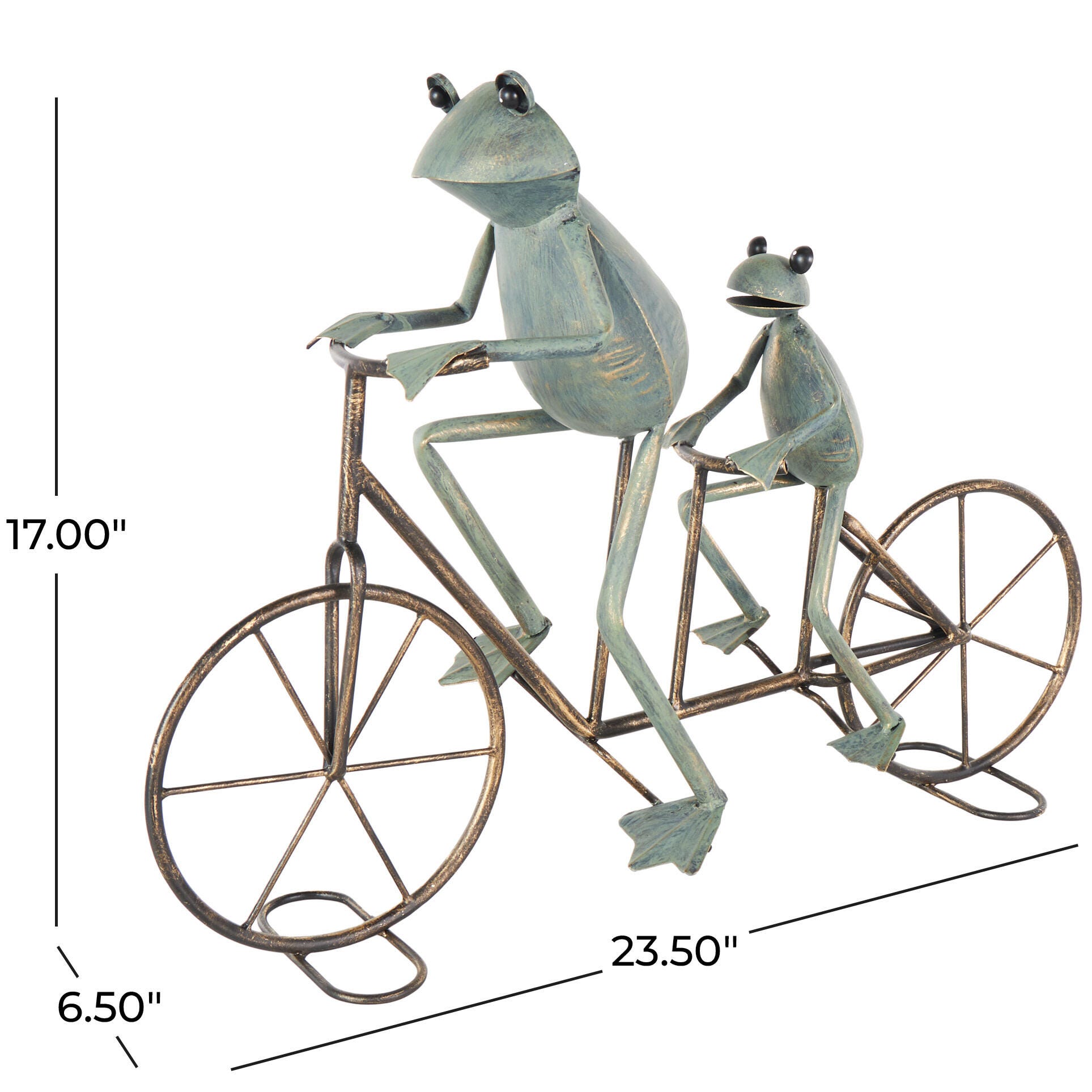 Bayberry Lane Frog On Bicycle Decorative Sculpture, , large