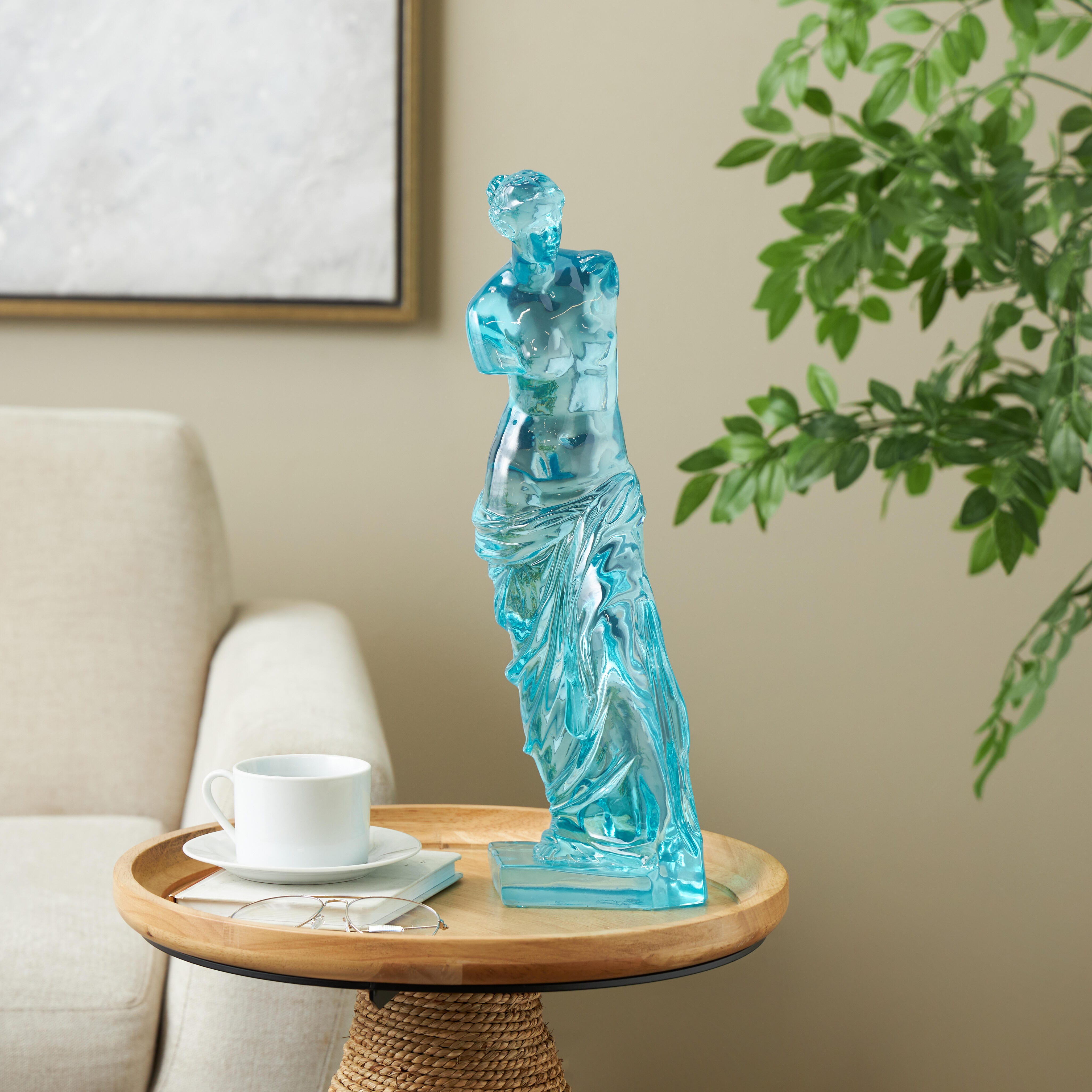 Bayberry Lane Woman Sculpture, Light Blue, rollover