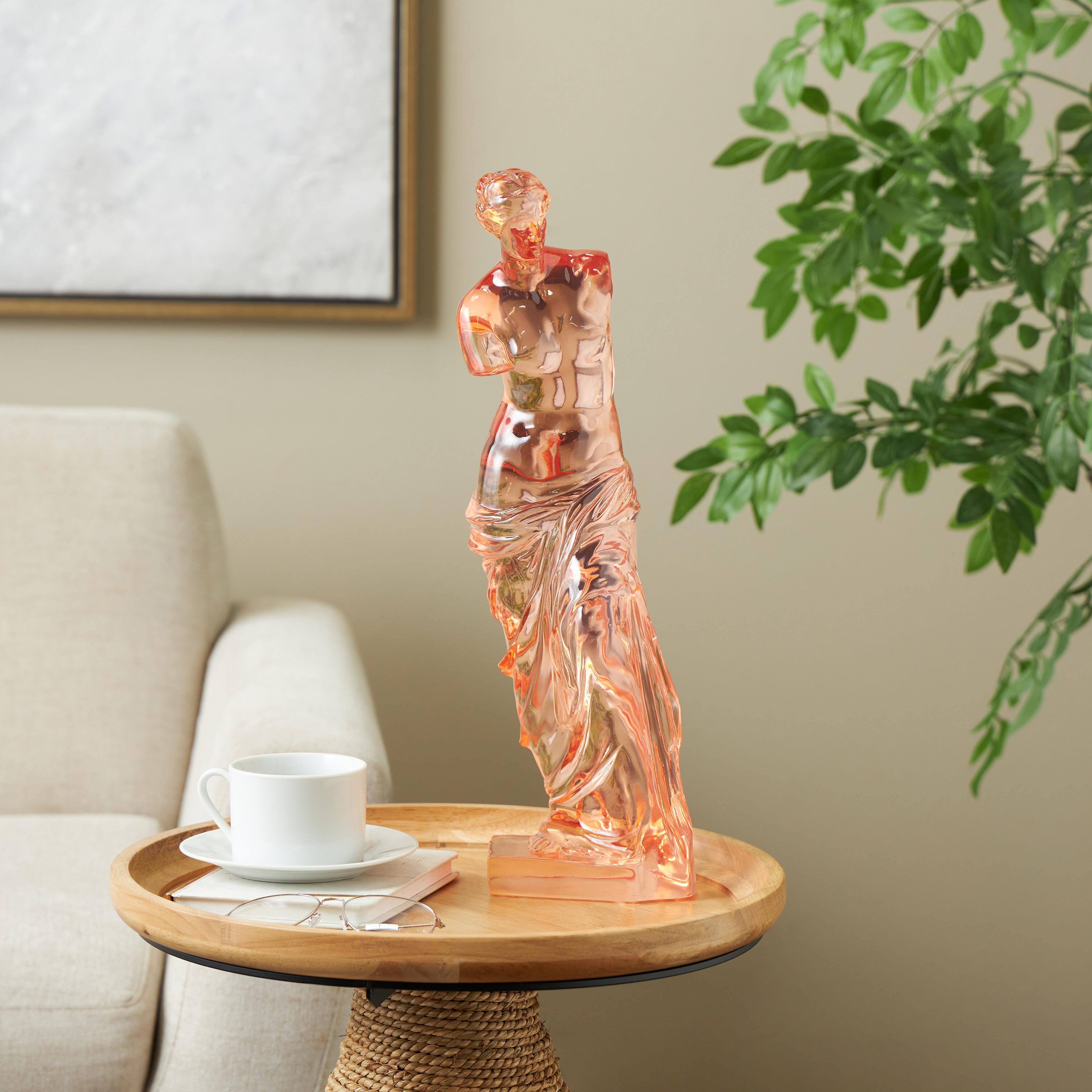 Bayberry Lane Woman Sculpture, Orange, rollover