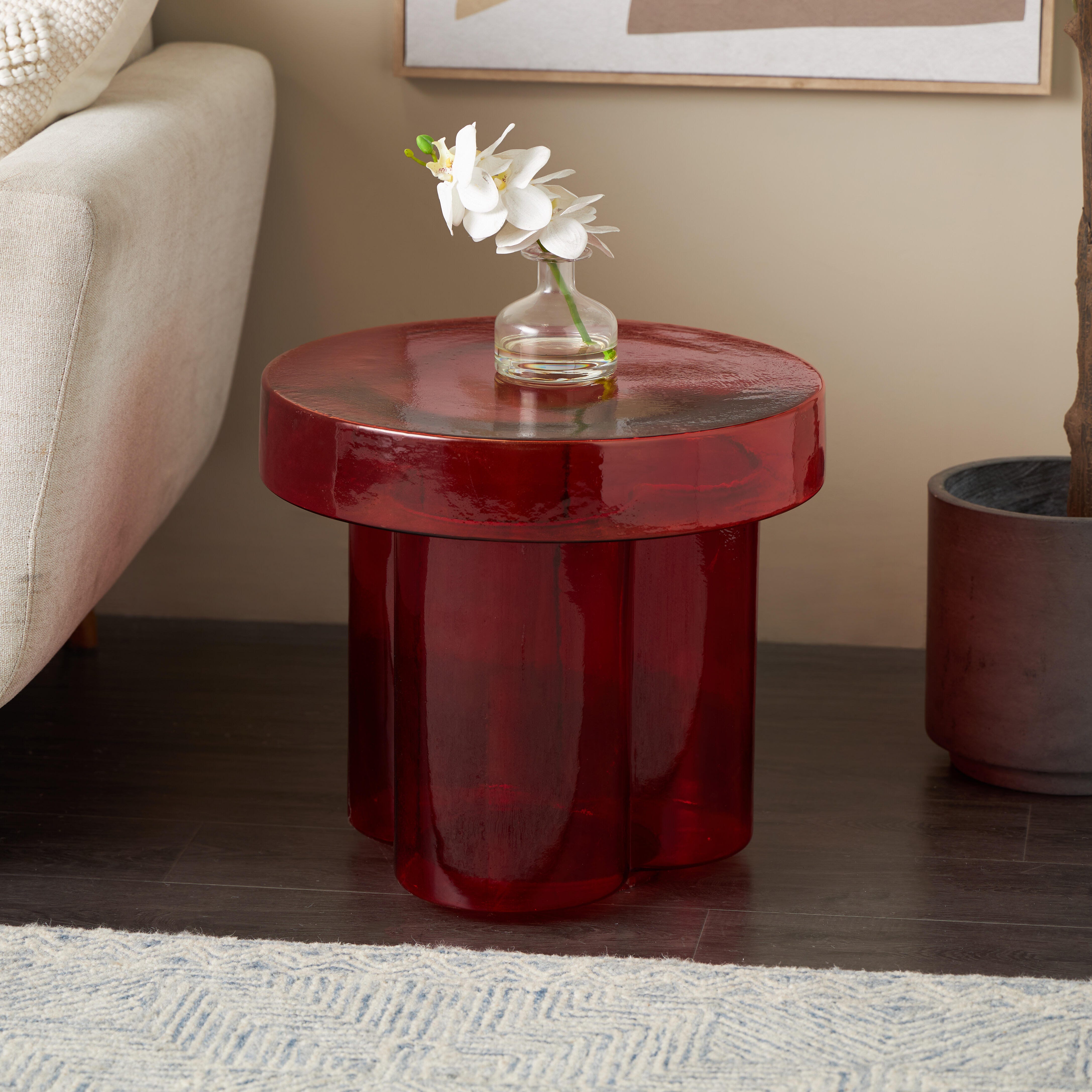 Bayberry Lane Accent Side Table, Red, large