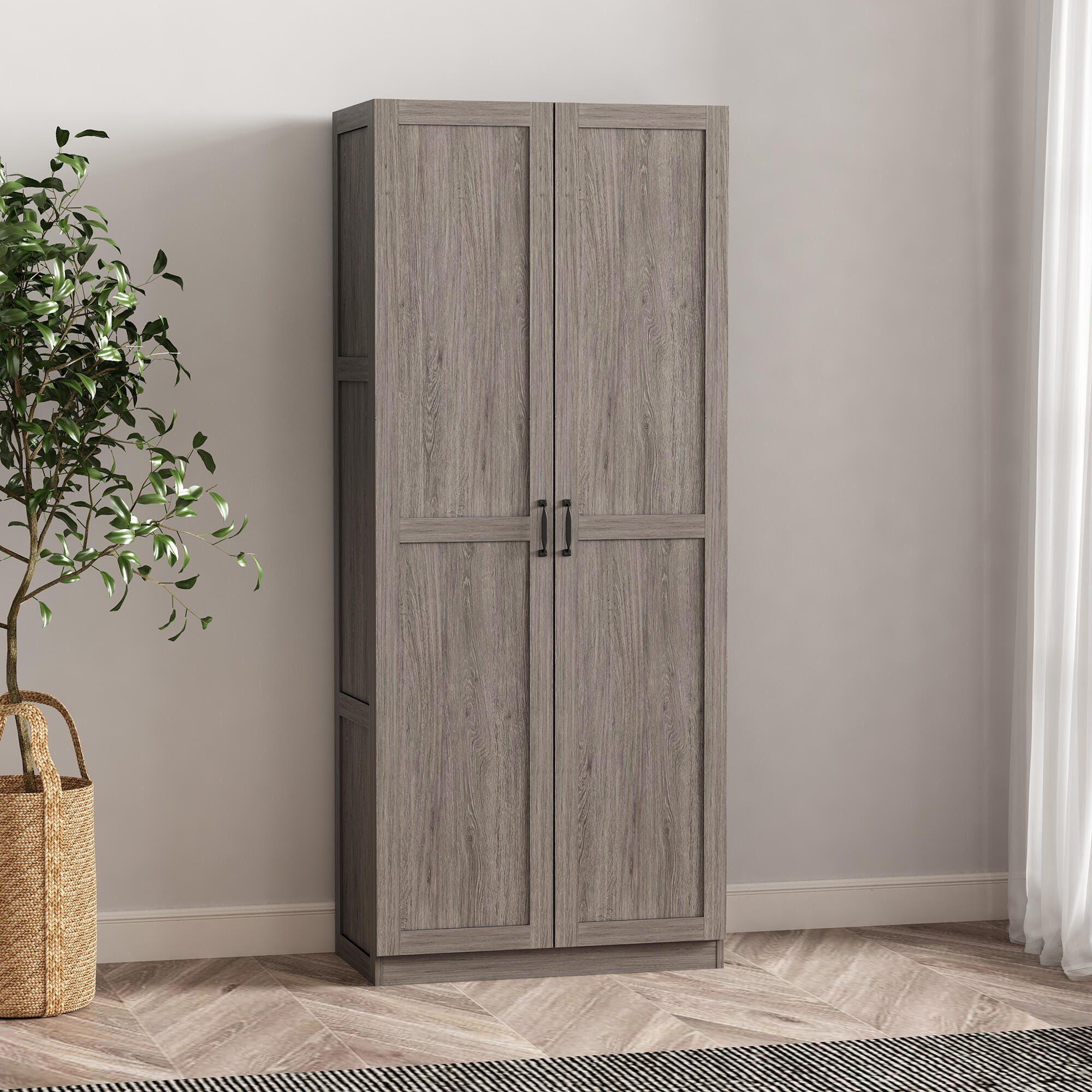 Manhattan Comfort Cornelia Storage Closet 30" Width (Set of 2), Gray, rollover