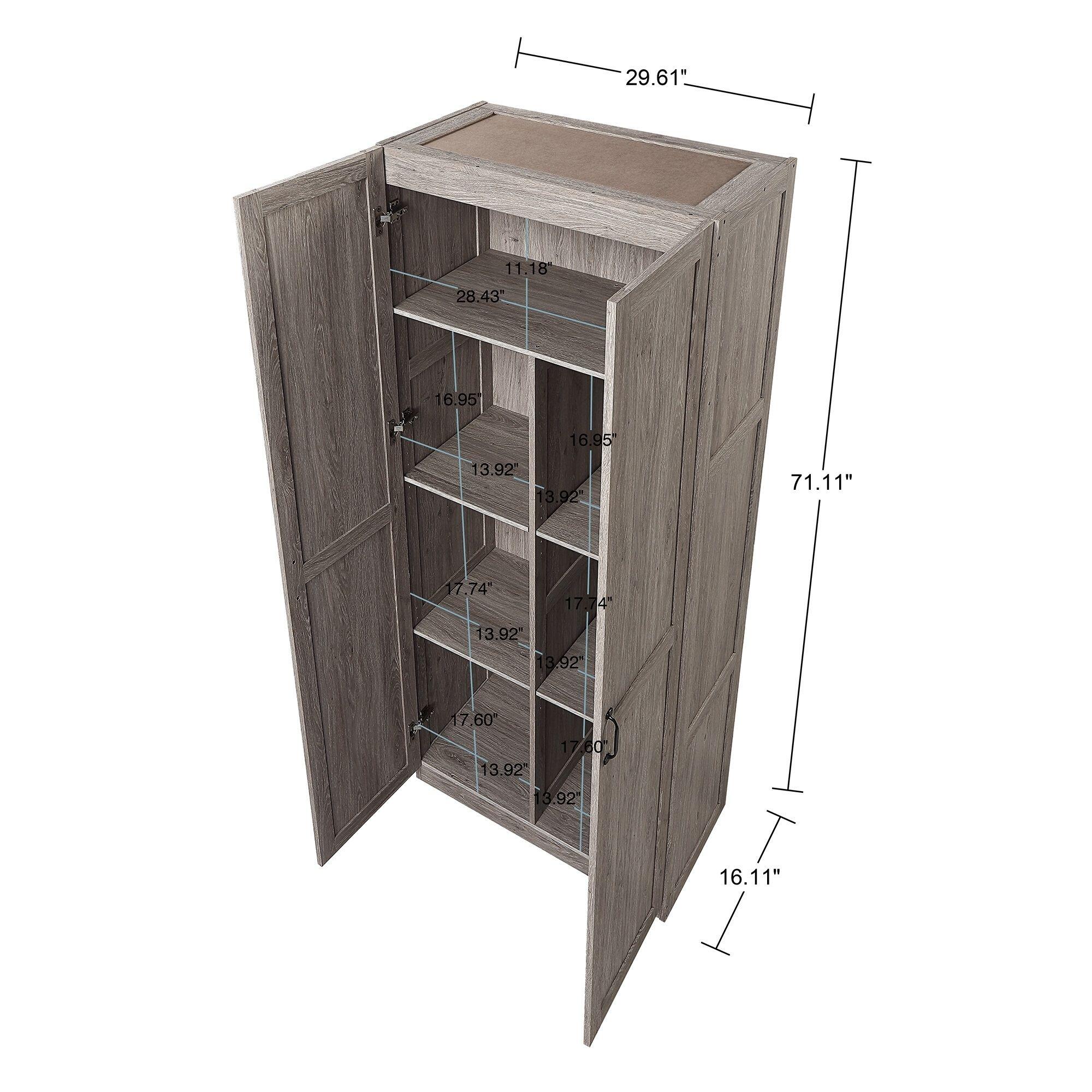 Manhattan Comfort Cornelia Storage Closet 30" Width, Gray, large