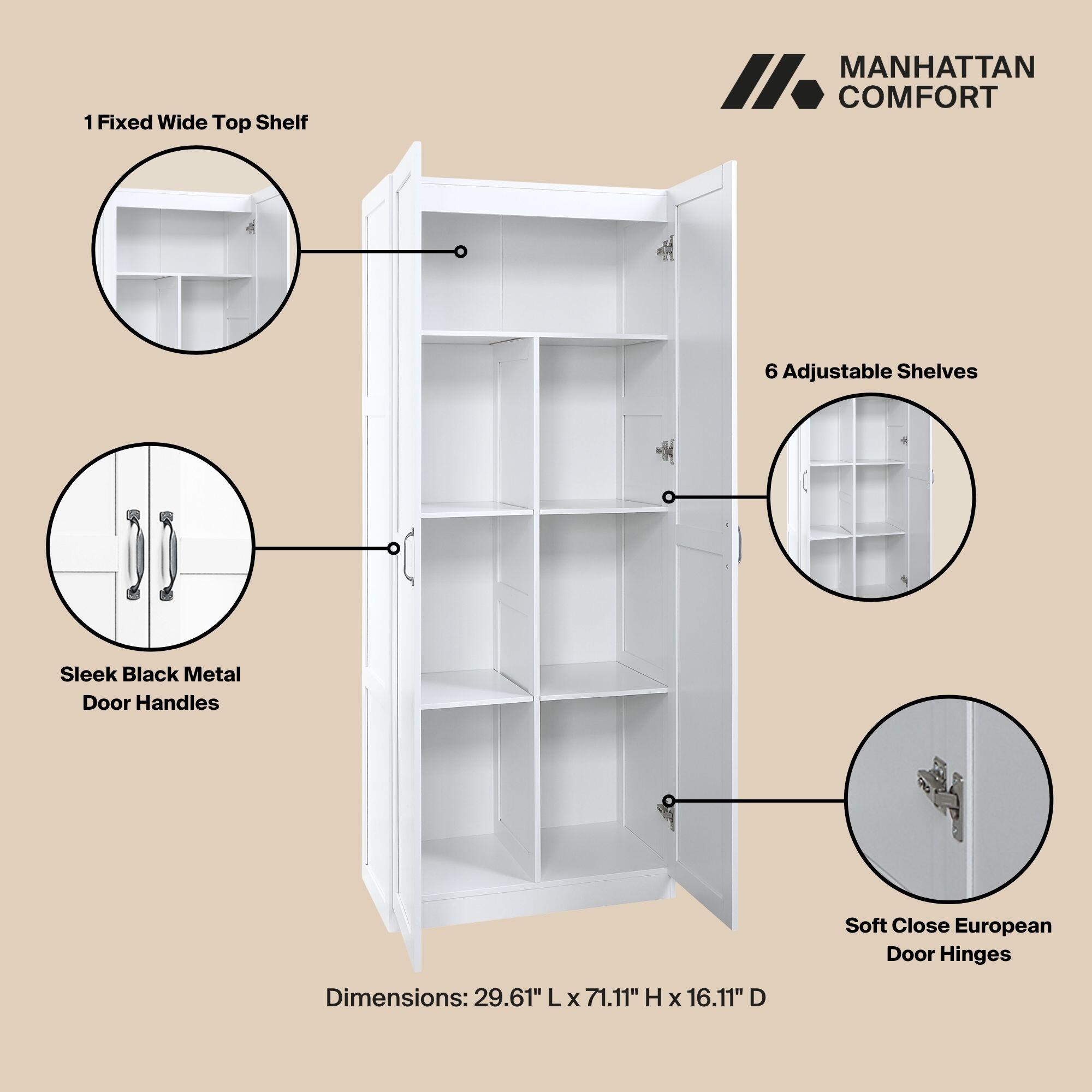 Manhattan Comfort Cornelia Storage Closet 30" Width, White, large