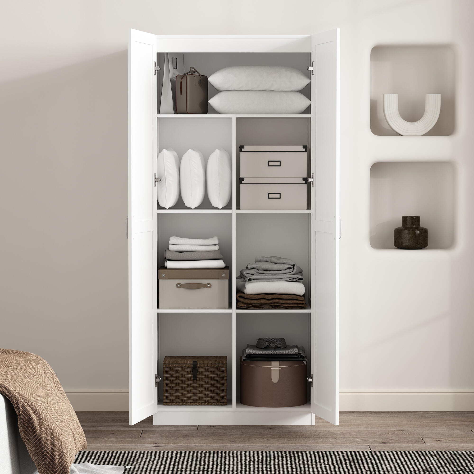 Manhattan Comfort Cornelia Storage Closet 30" Width, White, large