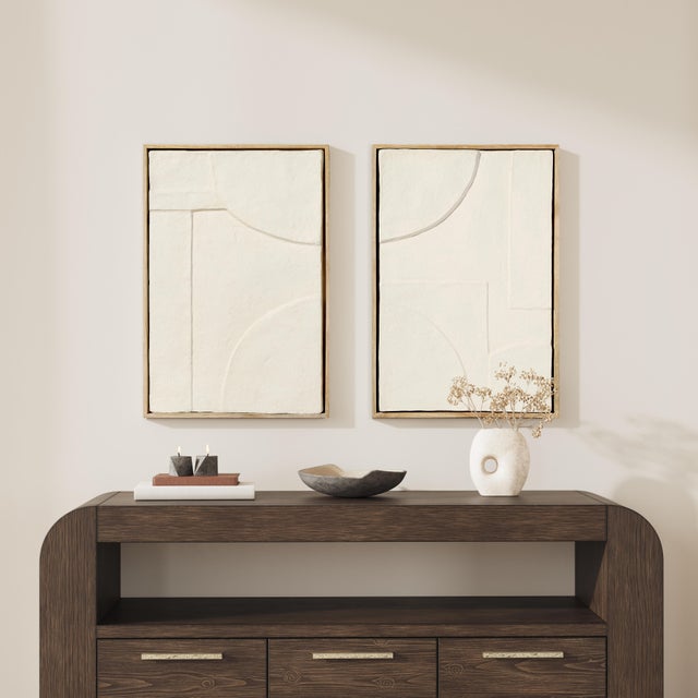 Ashley Luxe Three-Dimensional Abstract Wall Art (Set of 2)