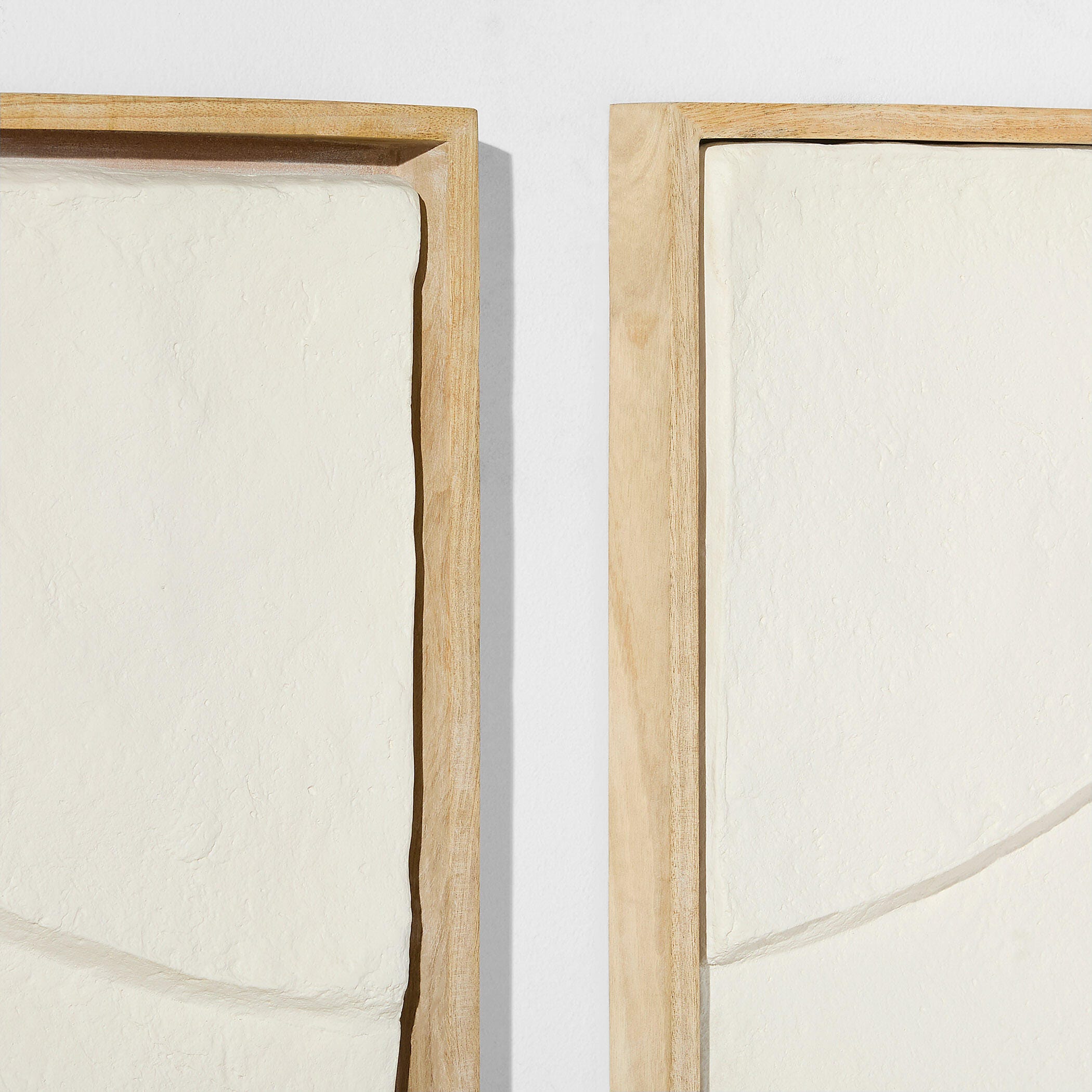 Ashley Luxe Oliver Diptych Panels | Off-White | Walnut | Set of 2, , large