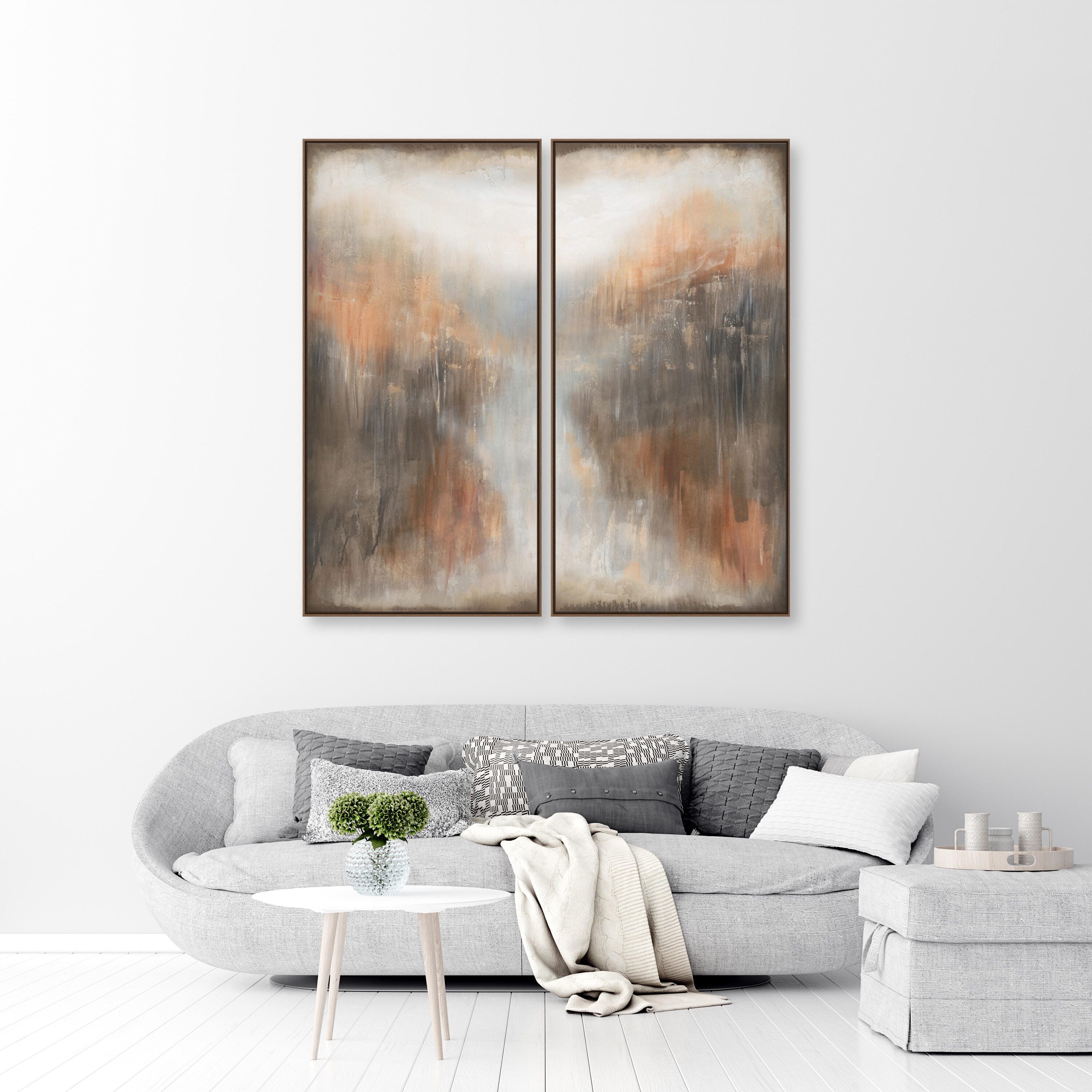 Ashley Luxe 2 Piece Wall Art Set, Terracotta, large
