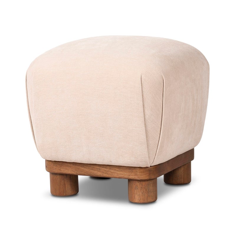 Ashley Luxe Plush Upholstered Parawood Ottoman