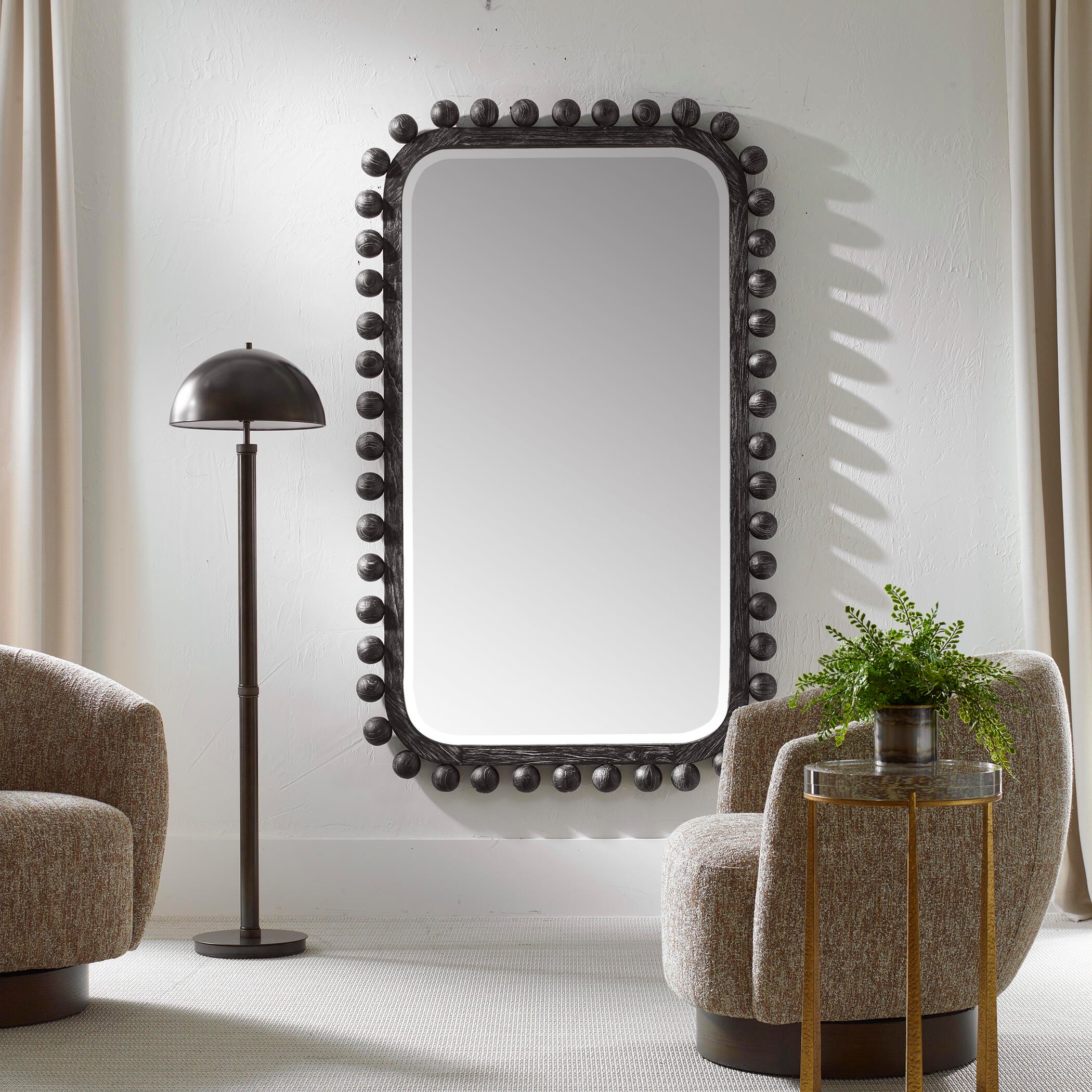 Ashley Luxe Brianza Mirror - 46 x 88 Ebony, , rollover