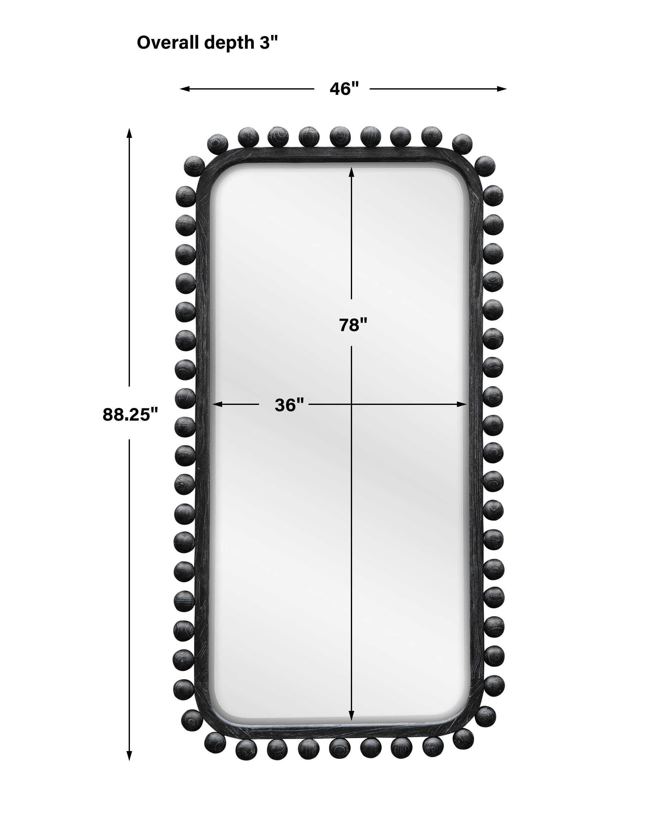 Ashley Luxe Brianza Mirror - 46 x 88 Ebony, , large