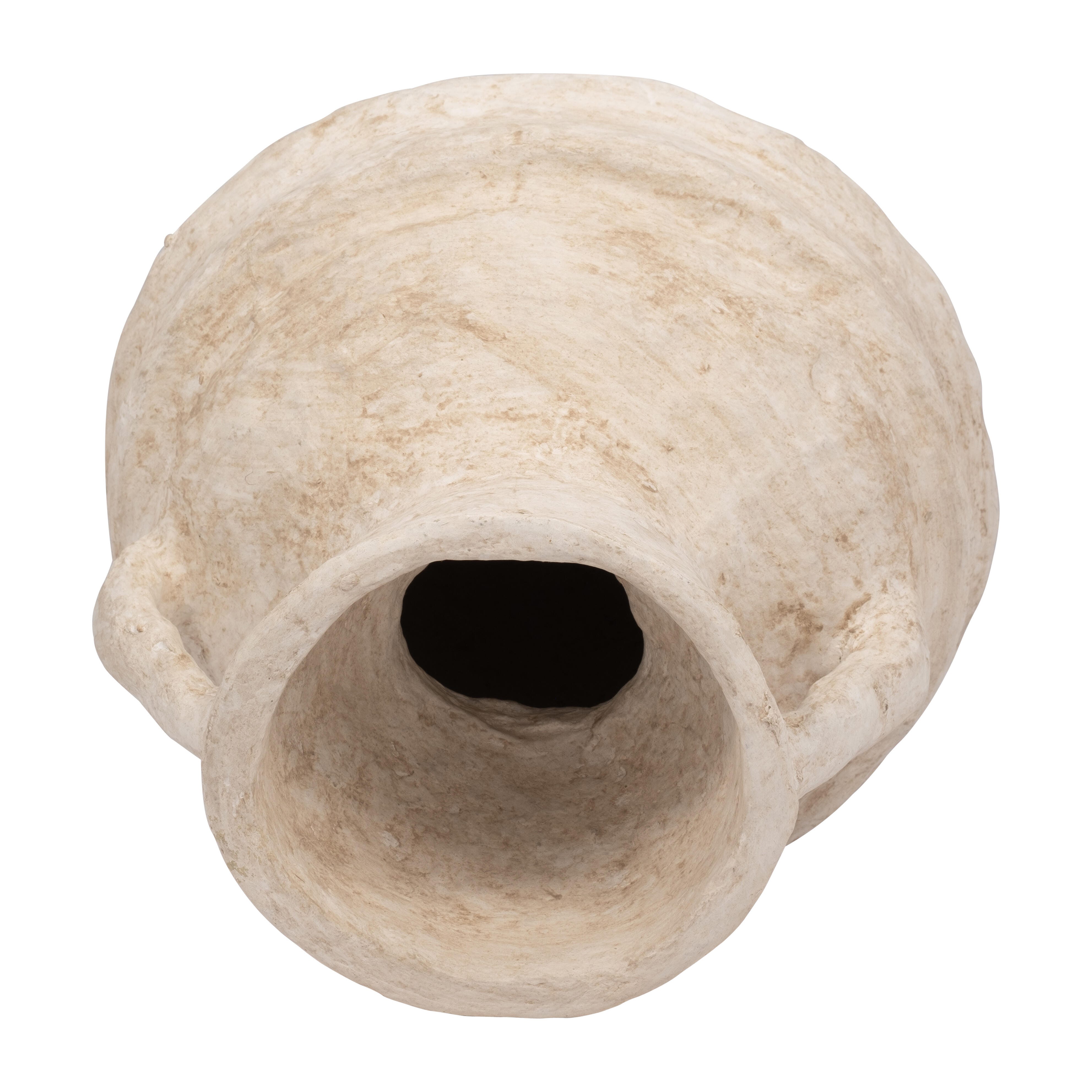 Ashley Luxe Paper Mache, 15” Vase With Handles, White, , large