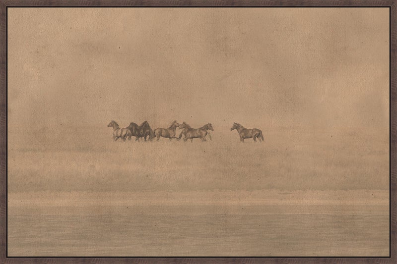 Ashley Luxe Horses on the Horizon Photography Giclée Canvas, Brown